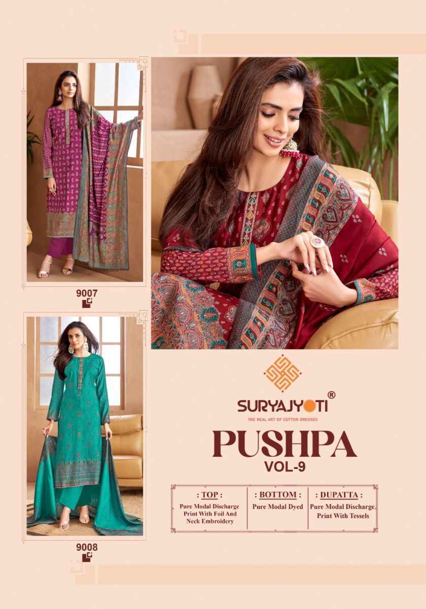 Suryajyoti Pushpa Vol 9 Modal Dress Material 8 pcs Catalogue