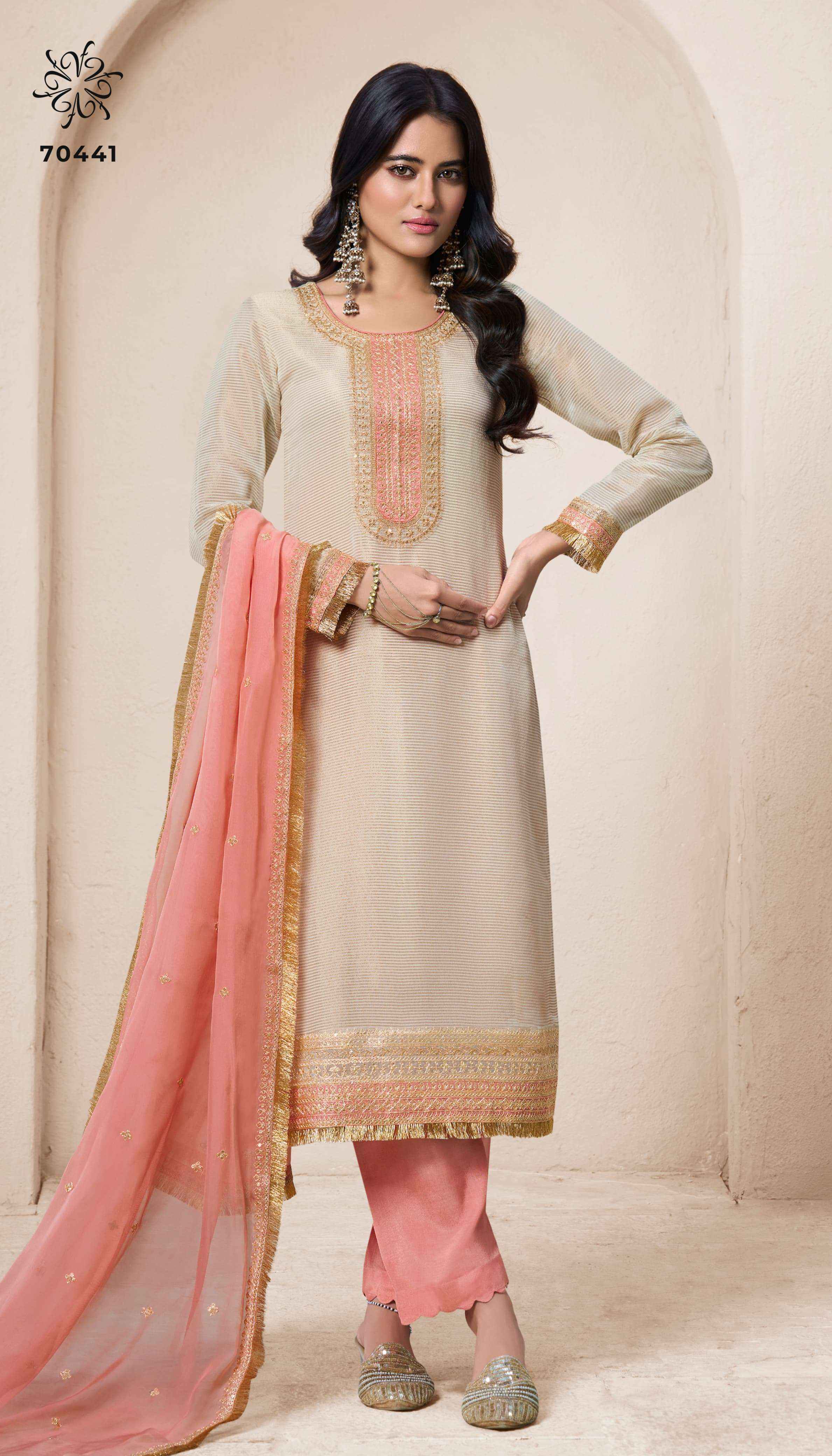 Vinay Fashion Kuleesh Sarla Organza Dress Material 4 pcs Catalogue