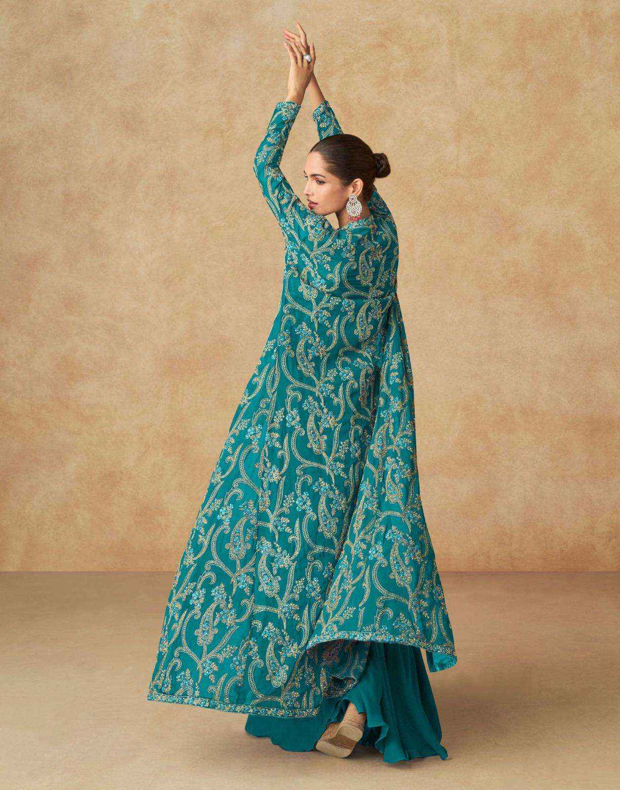 Aashirwad Creation Purple Readymade Georgette Dress 4 pcs Catalogue