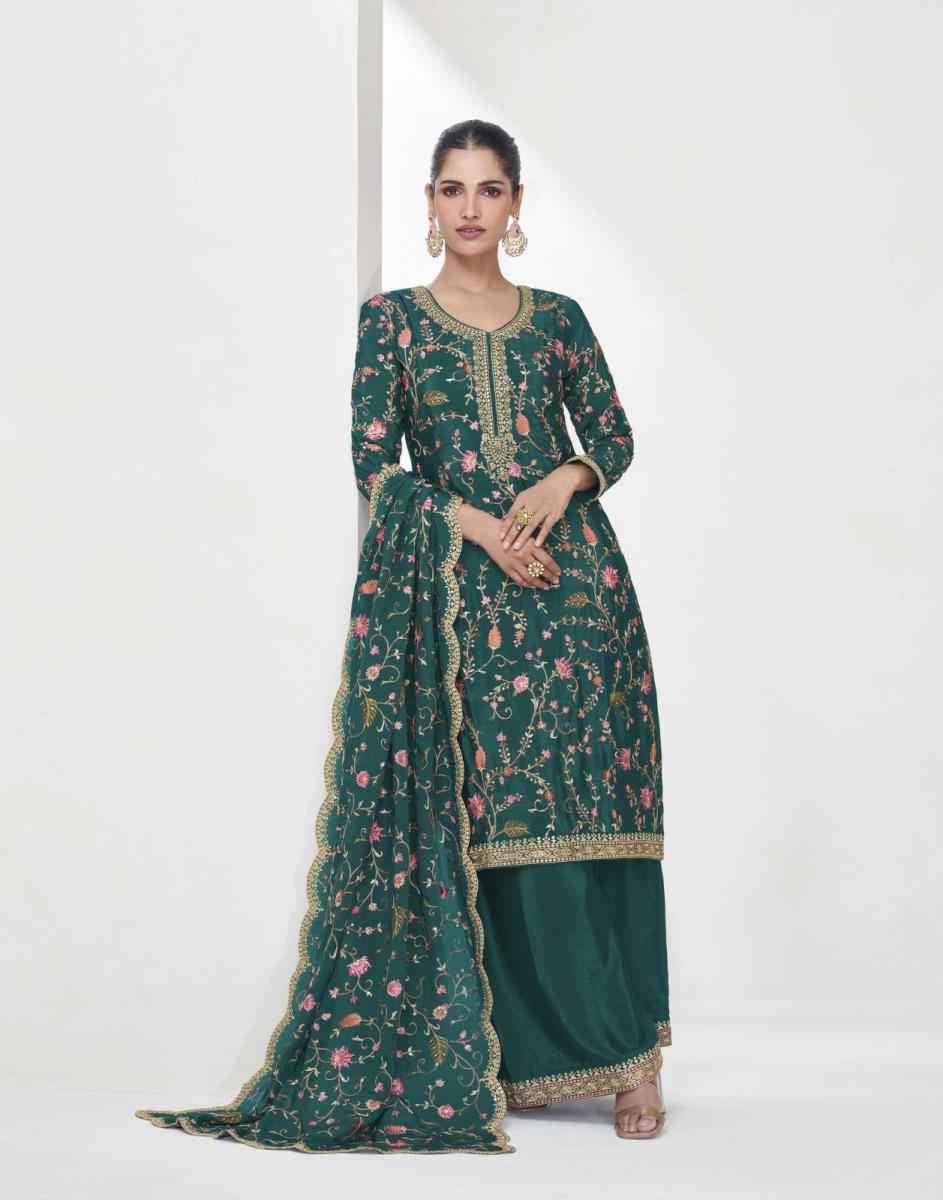 Aashirwad Creation Shreya Readymade Chinon Silk Dress 4 pcs Catalogue
