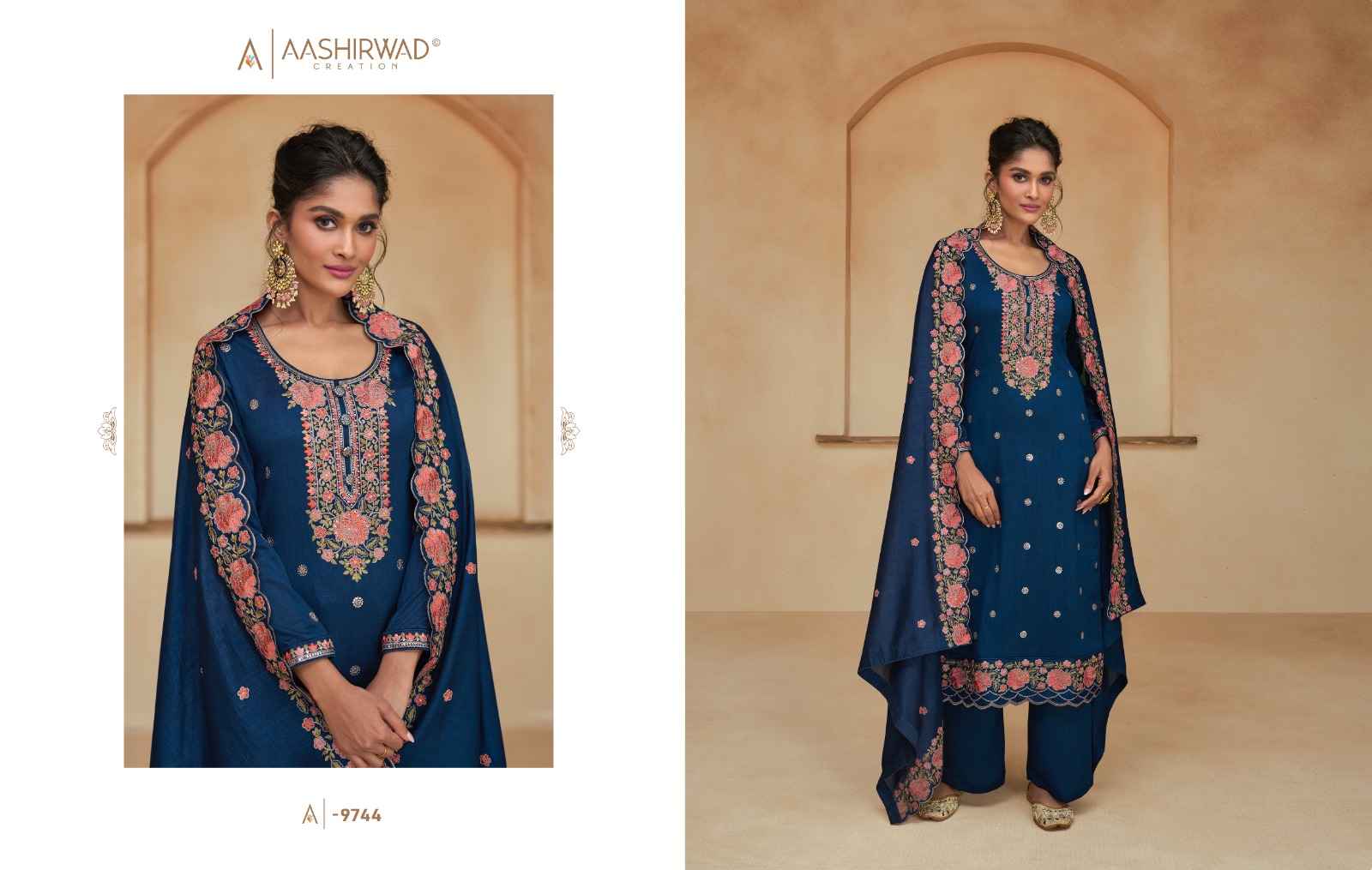 Aashirwad Creation Ziana Readymade Silk Dress 5 pcs Catalogue