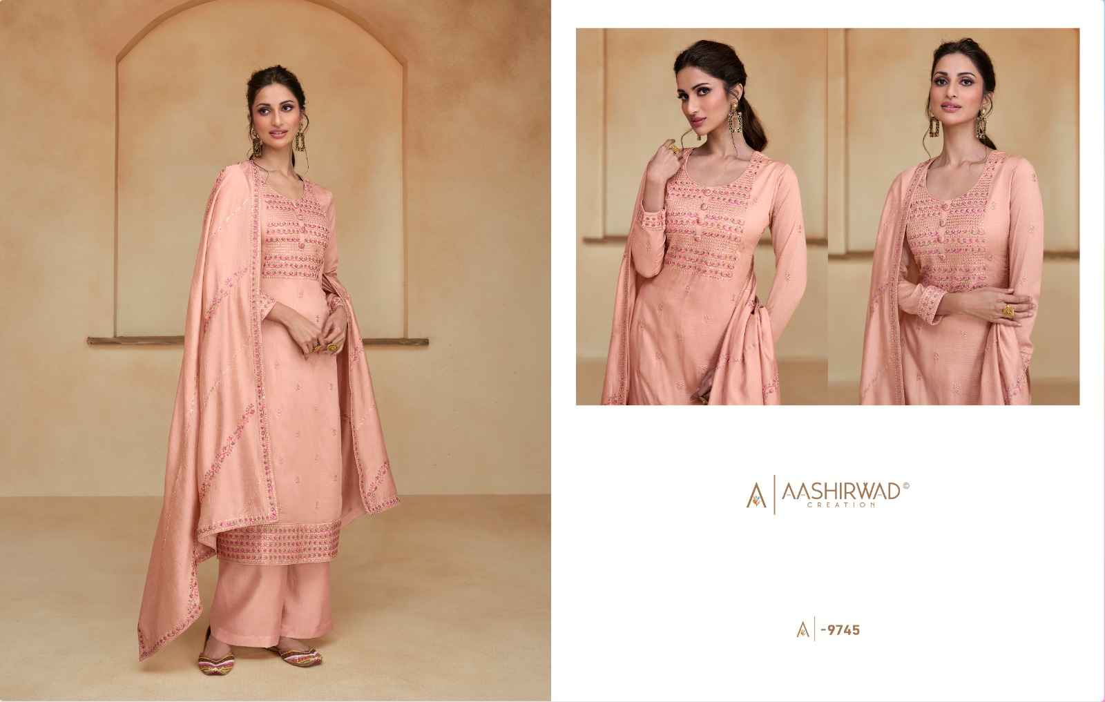 Aashirwad Creation Ziana Readymade Silk Dress 5 pcs Catalogue