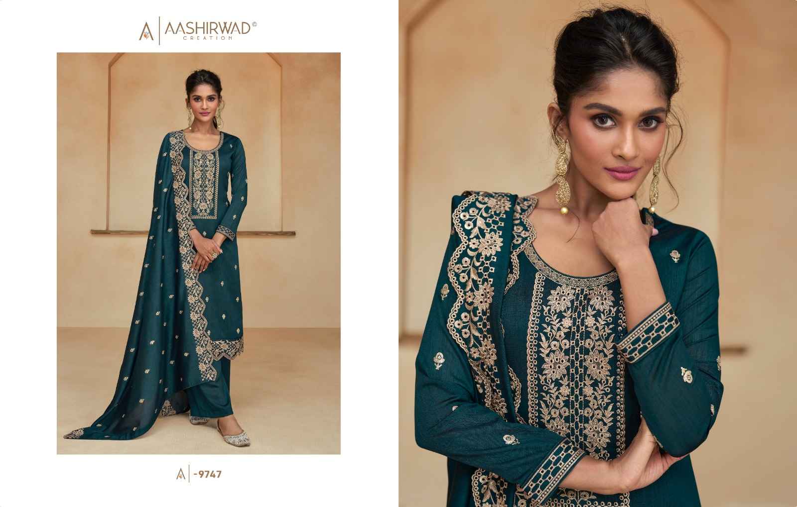 Aashirwad Creation Ziana Readymade Silk Dress 5 pcs Catalogue