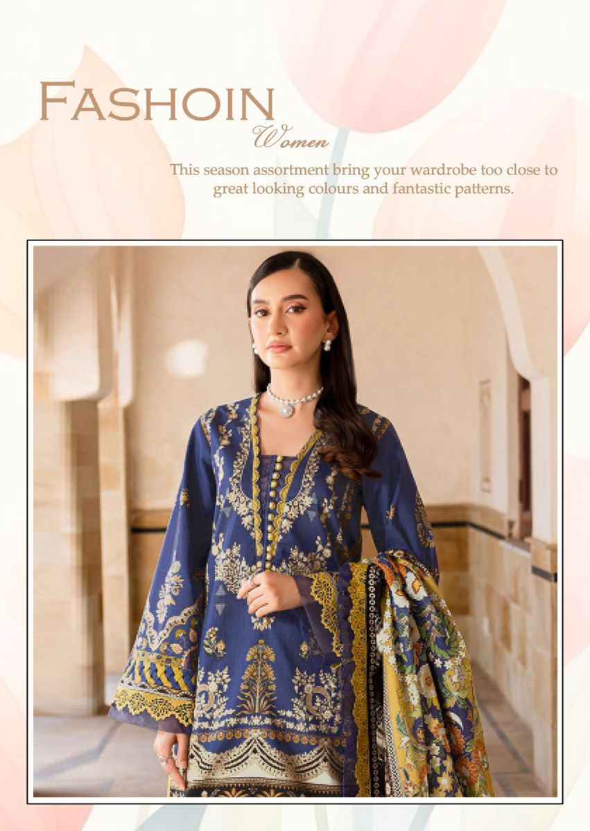 Al Karam Kesariya Vol 14 Cambric Cotton Dress Material 6 pcs Catalogue