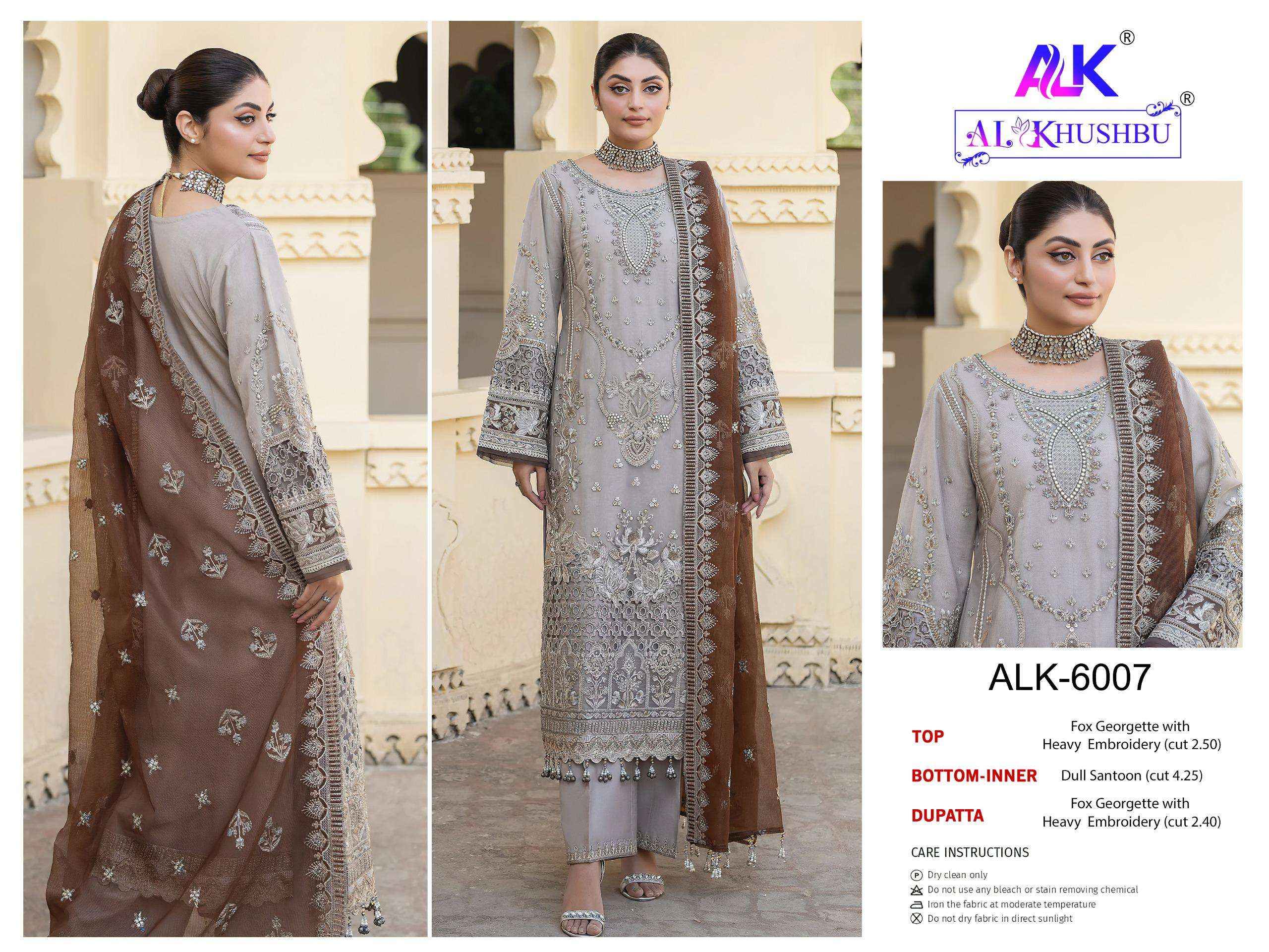 Al Khushbu Agha Noor 2 Georgette Dress Madterial 3 pcs Catalogue