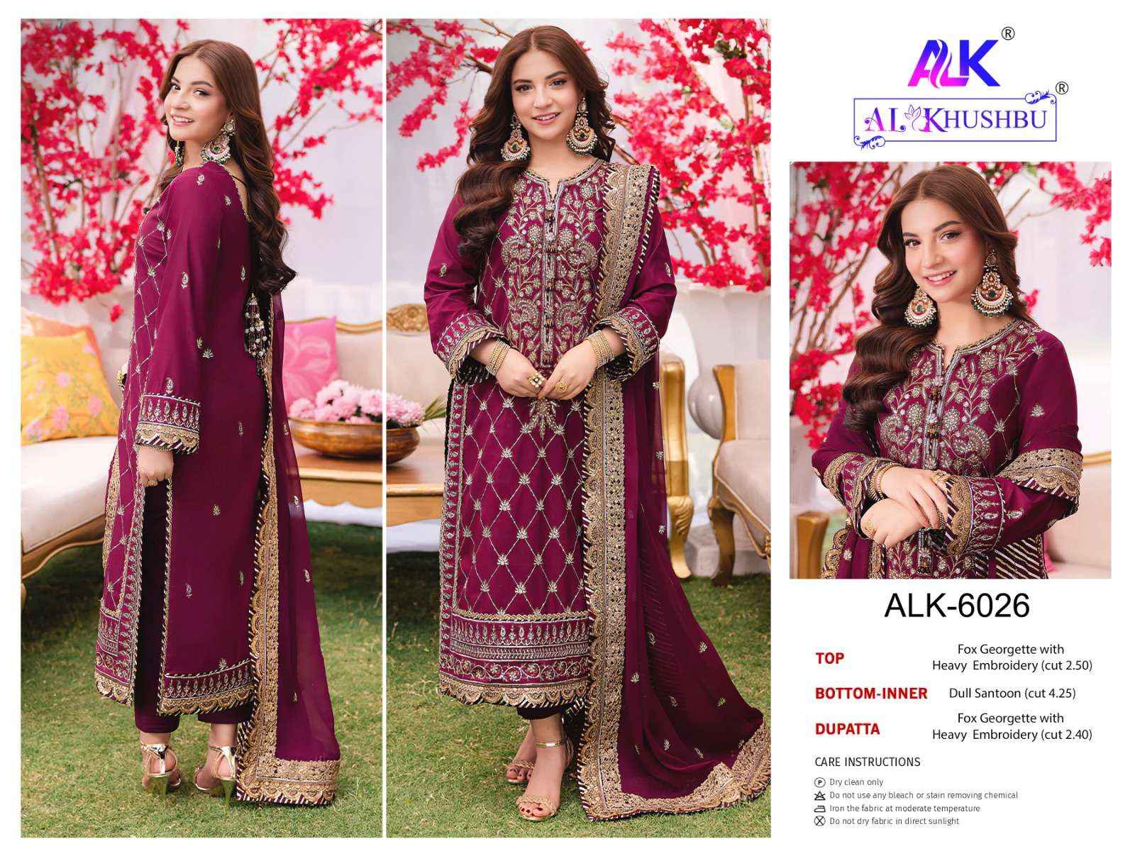 AL Khushbu DNO 6024 Georgette Dress Material 3 pcs Catalogue