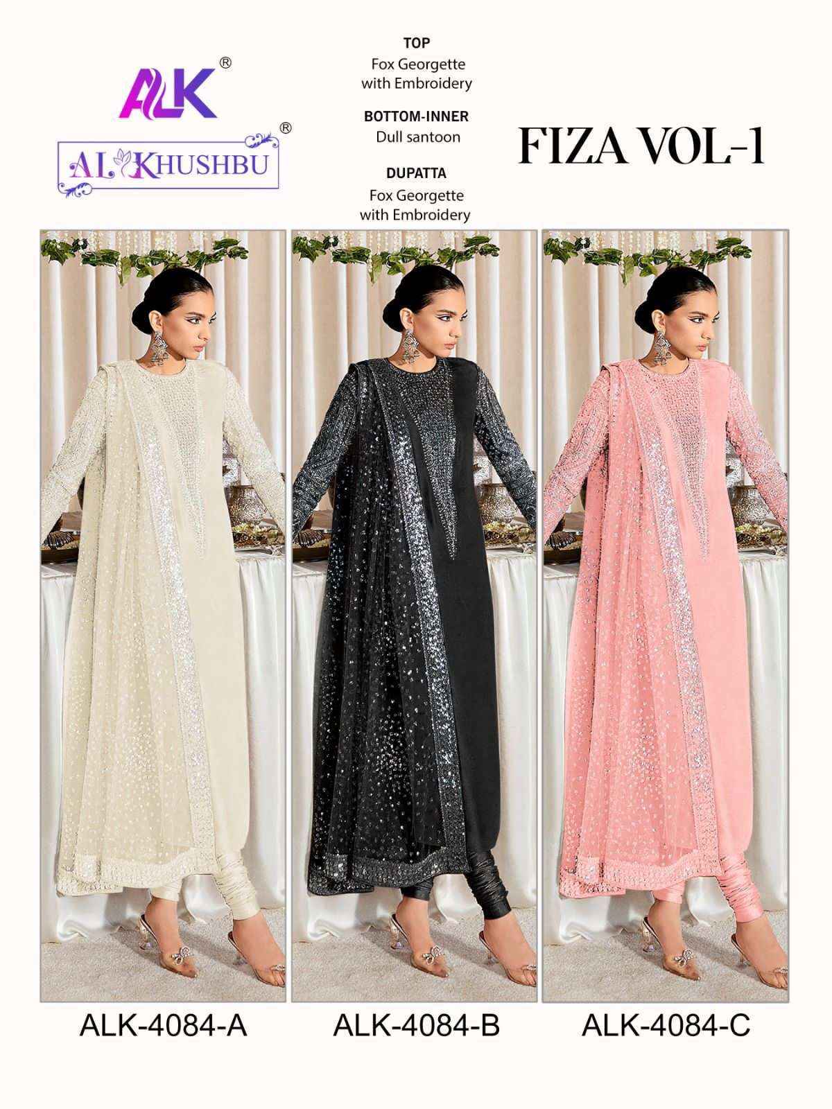 Al Khushbu Fiza Vol 1 Georgette Dress Material 3 pcs Catalogue