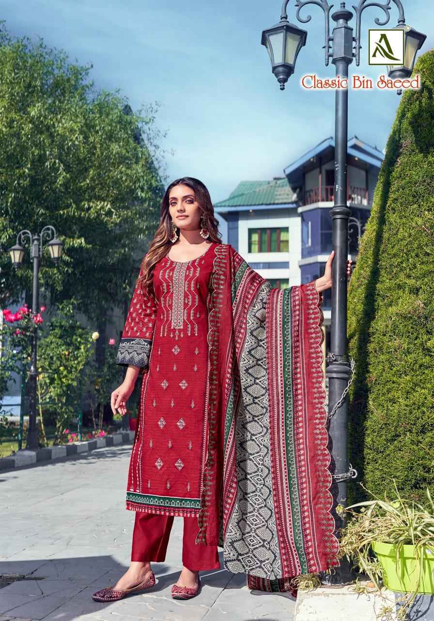 Alok Classic Bin Saeed Cambric Dress Material 8 Pcs Catalog