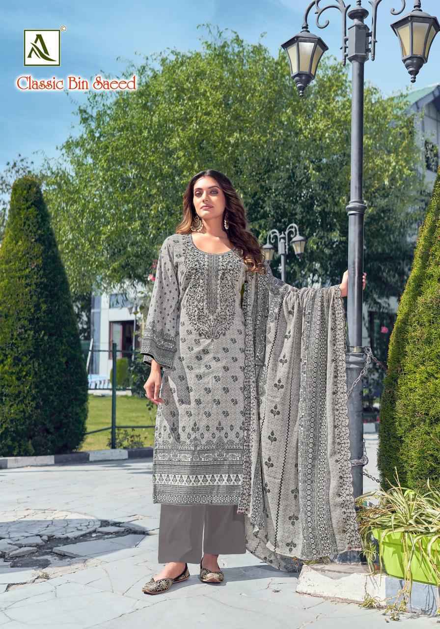 Alok Classic Bin Saeed Cambric Dress Material 8 Pcs Catalog