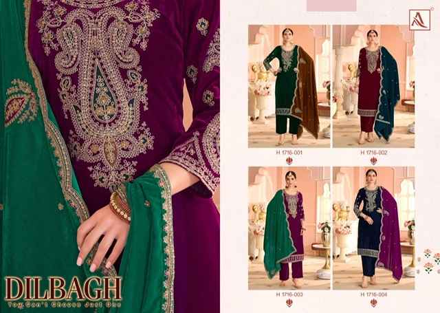 Alok Dilbagh Velvet Dress Material 4 pcs Catalogue