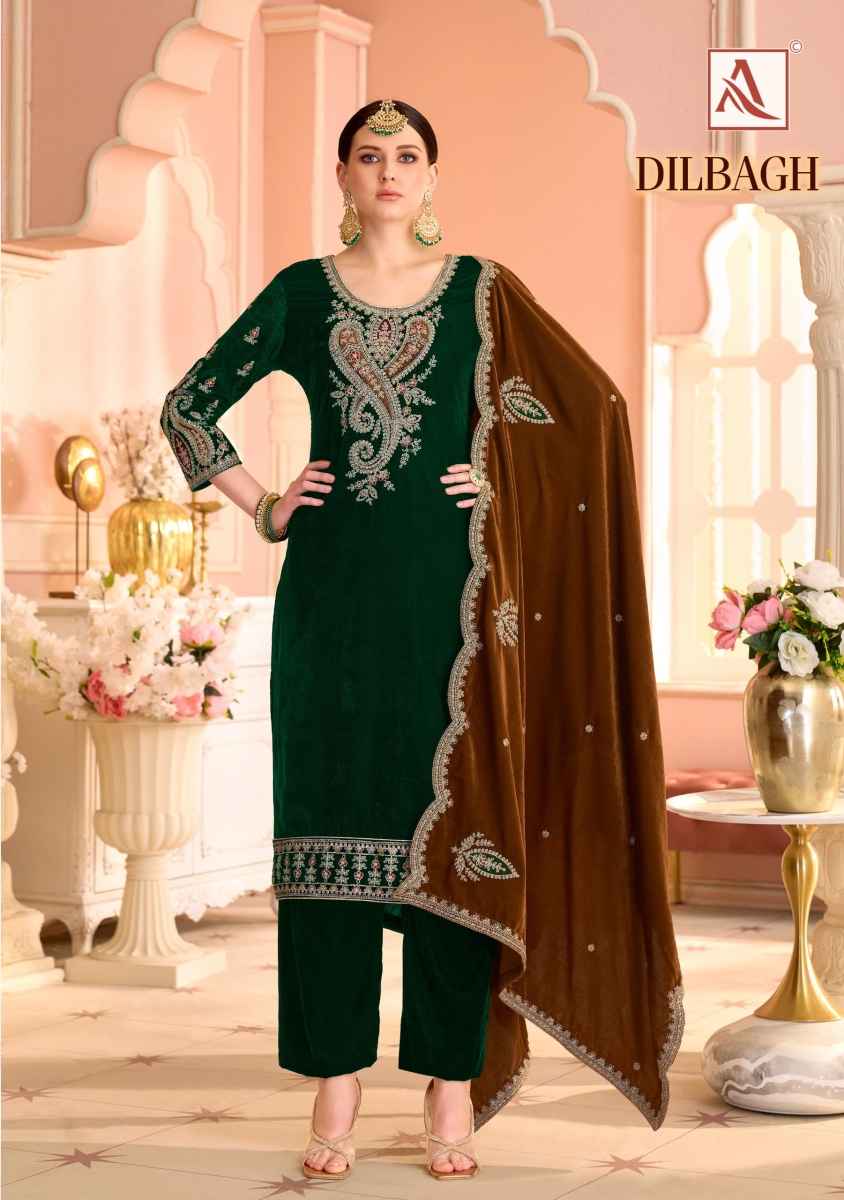 Alok Dilbagh Velvet Dress Material 4 pcs Catalogue