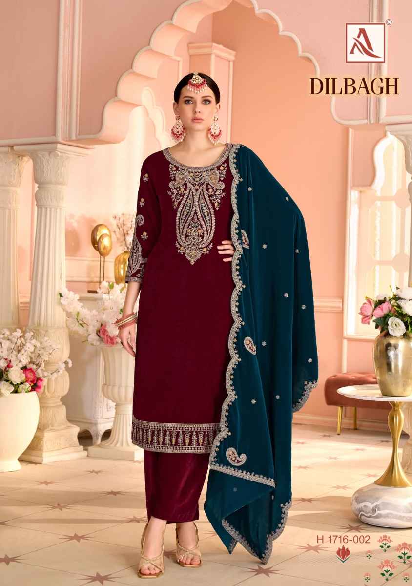 Alok Dilbagh Velvet Dress Material 4 pcs Catalogue