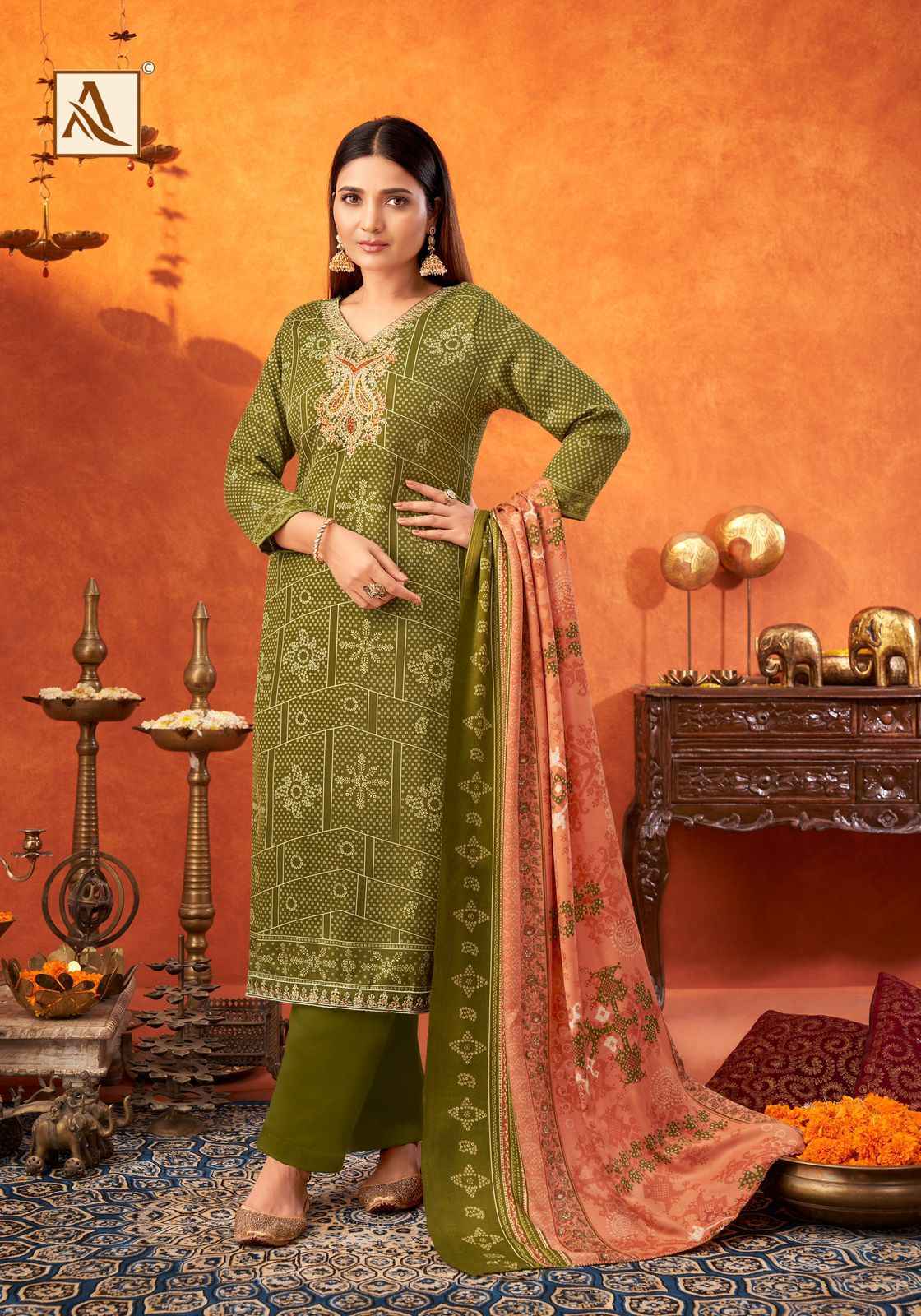 Alok Shikha Woolen Pashmina Dress Material 8 Pc Catalogue