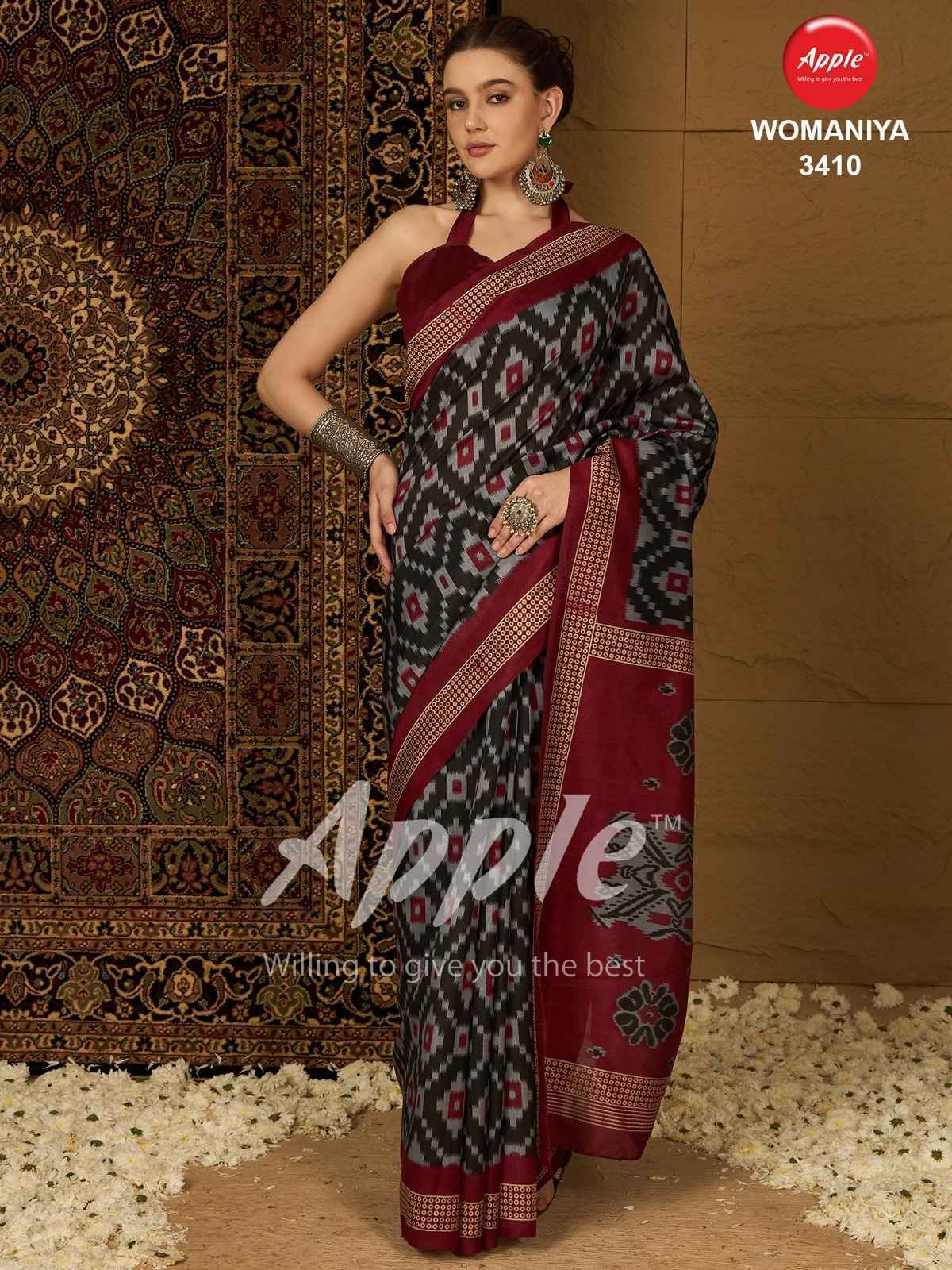 Apple Womaniya Vol 34 Bhagalpuri Saree 12 Pc Catalog