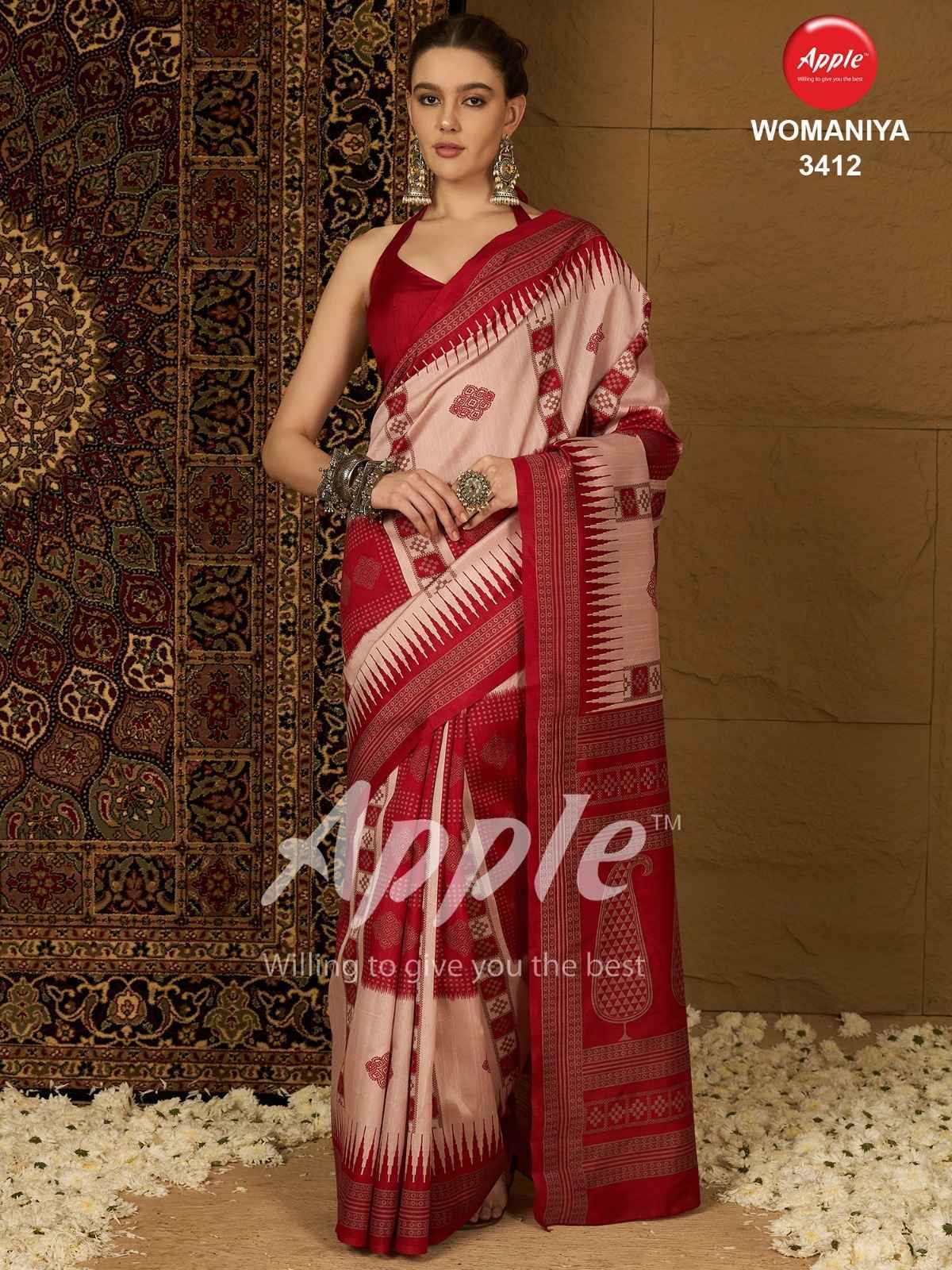 Apple Womaniya Vol 34 Bhagalpuri Saree 12 Pc Catalog