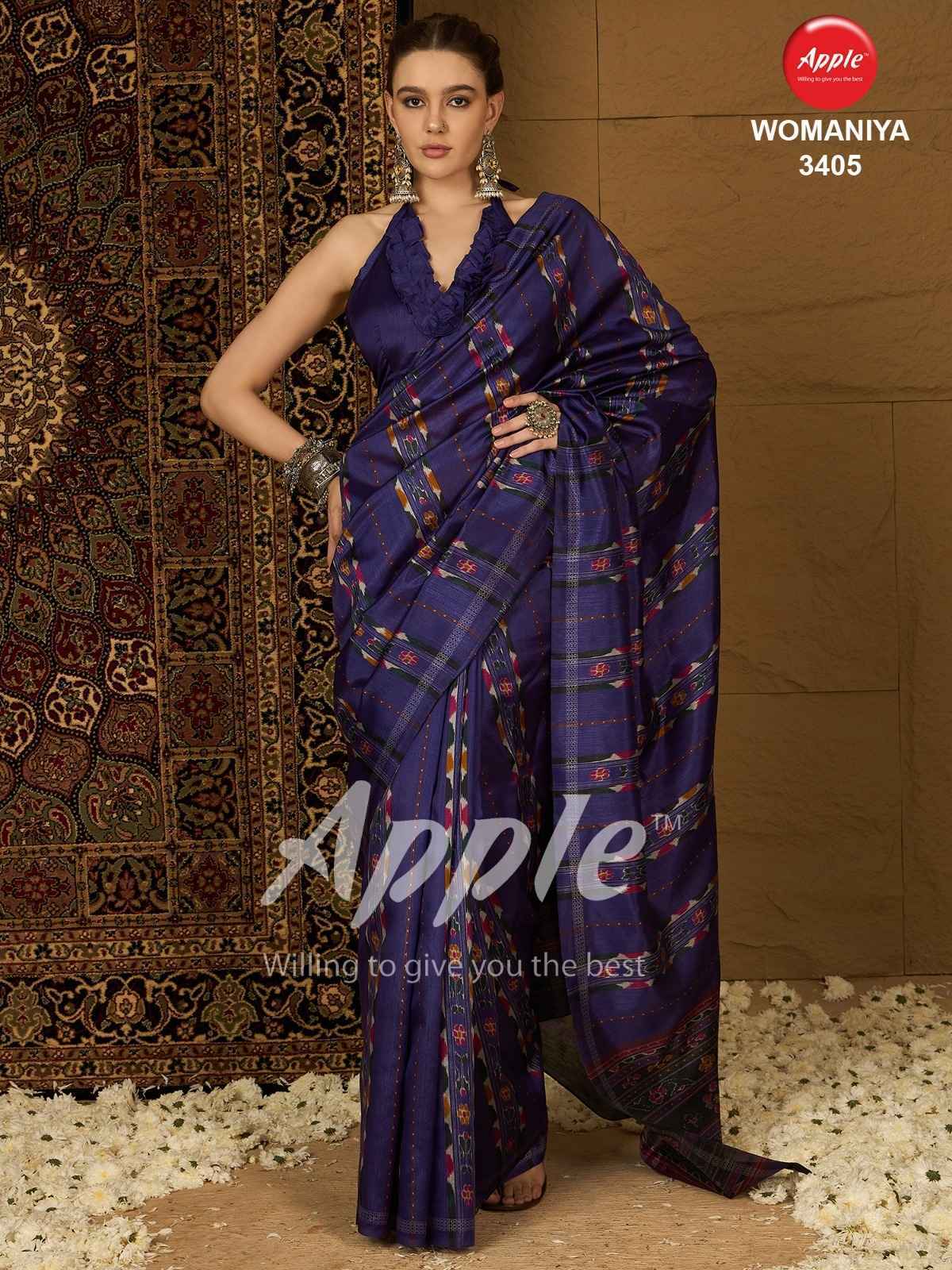 Apple Womaniya Vol 34 Bhagalpuri Saree 12 Pc Catalog