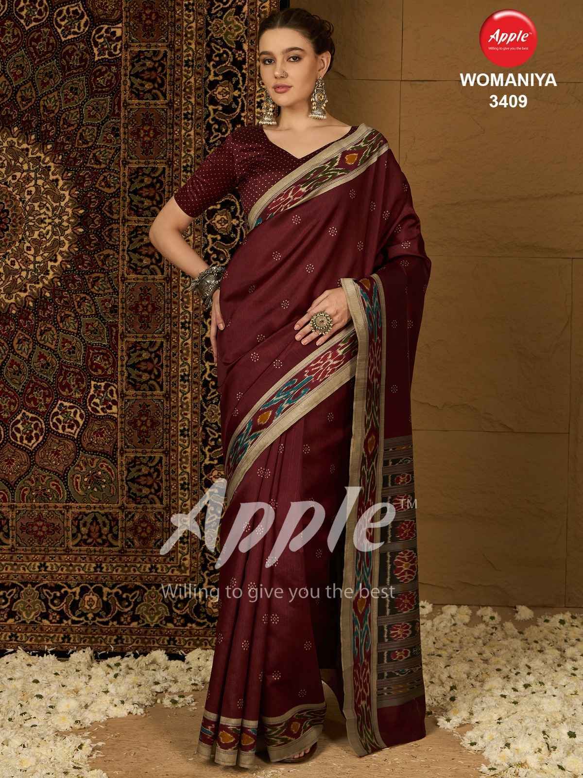 Apple Womaniya Vol 34 Bhagalpuri Saree 12 Pc Catalog