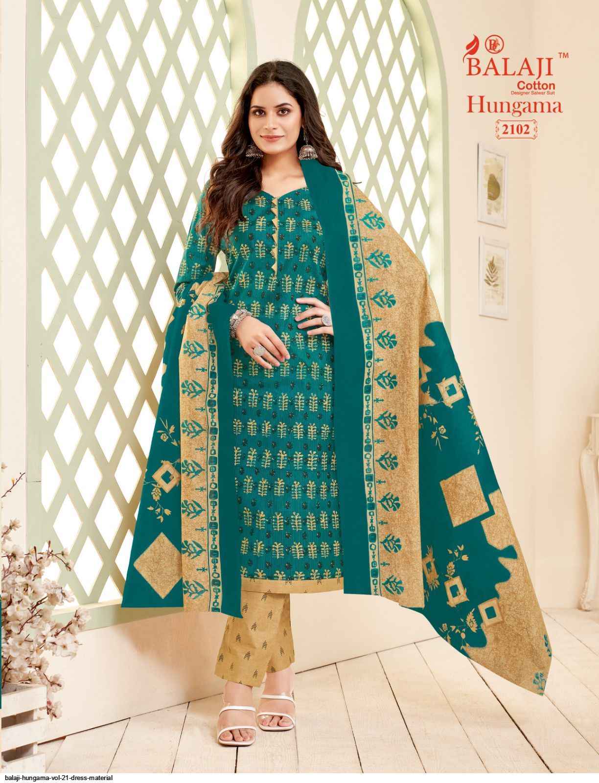 Balaji Hangama Vol 21 Cotton Dress Material 12 pcs Catalogue