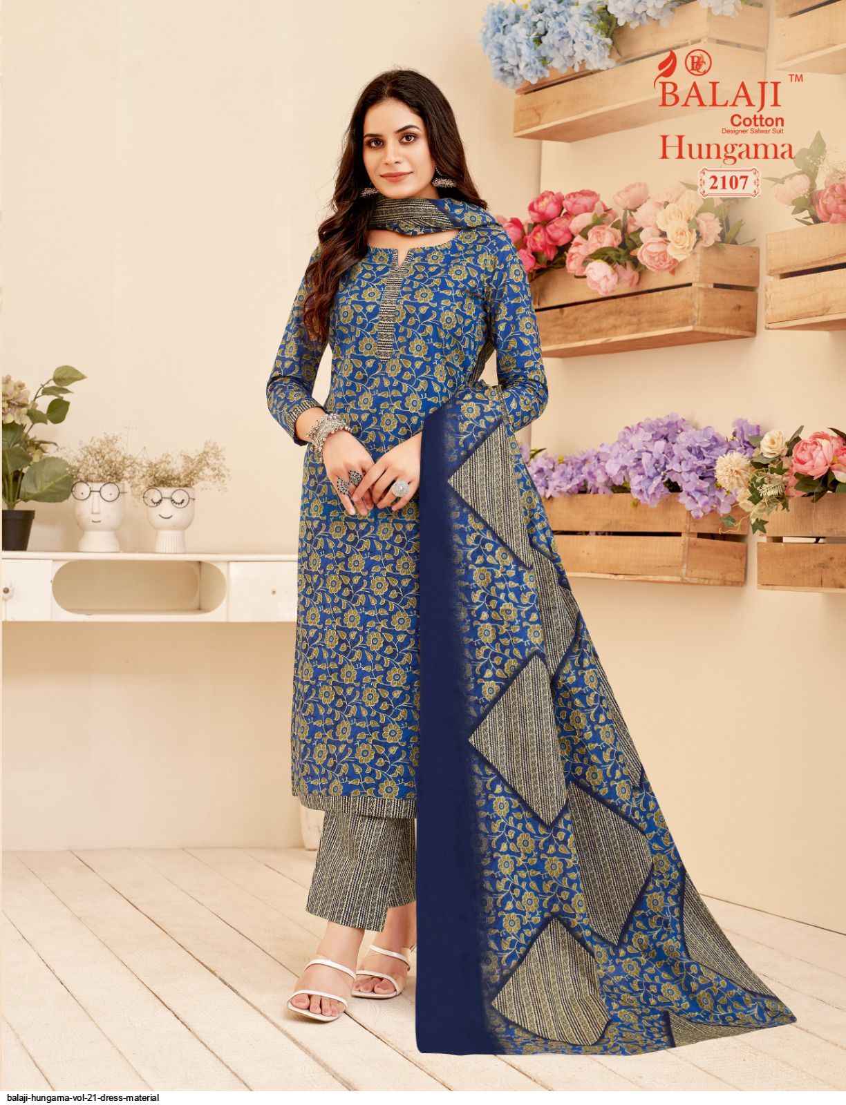 Balaji Hangama Vol 21 Cotton Dress Material 12 pcs Catalogue