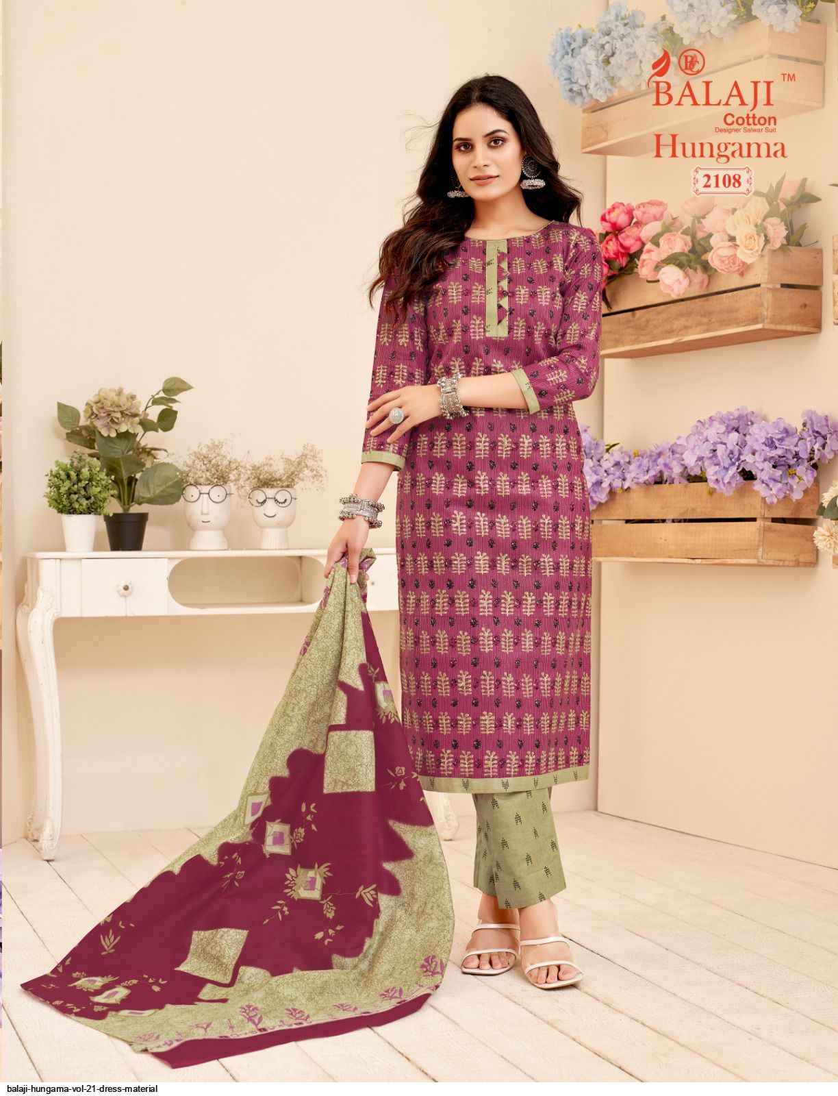 Balaji Hangama Vol 21 Cotton Dress Material 12 pcs Catalogue