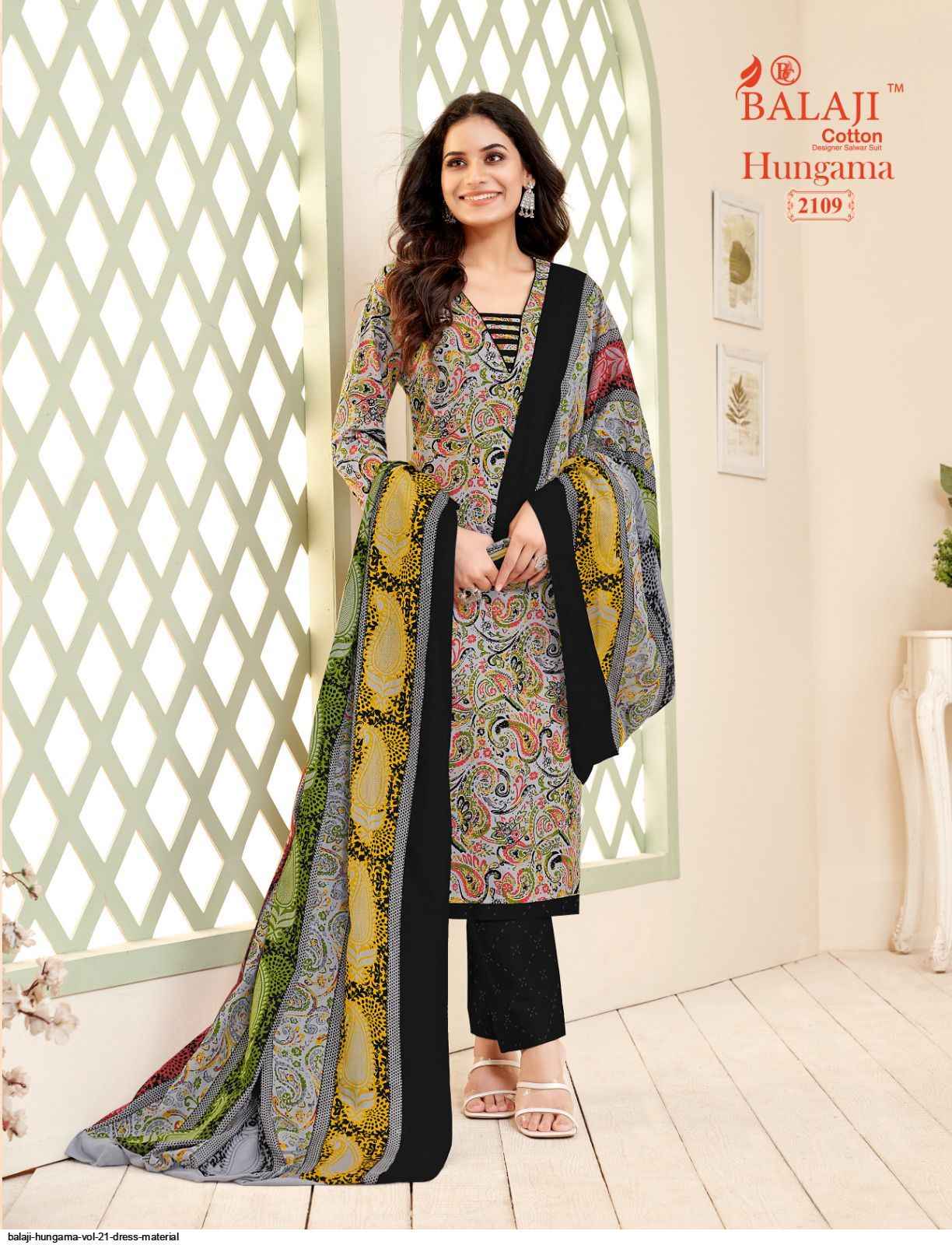 Balaji Hangama Vol 21 Cotton Dress Material 12 pcs Catalogue