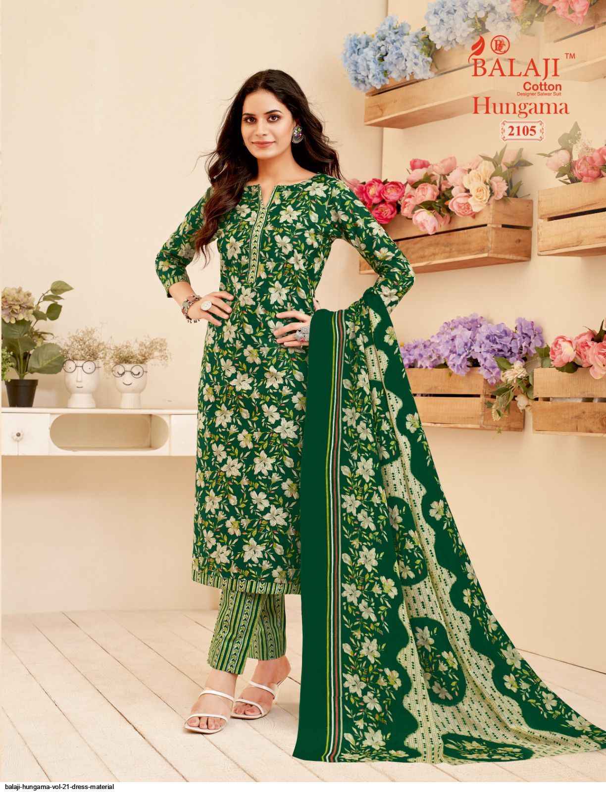 Balaji Hangama Vol 21 Cotton Dress Material 12 pcs Catalogue