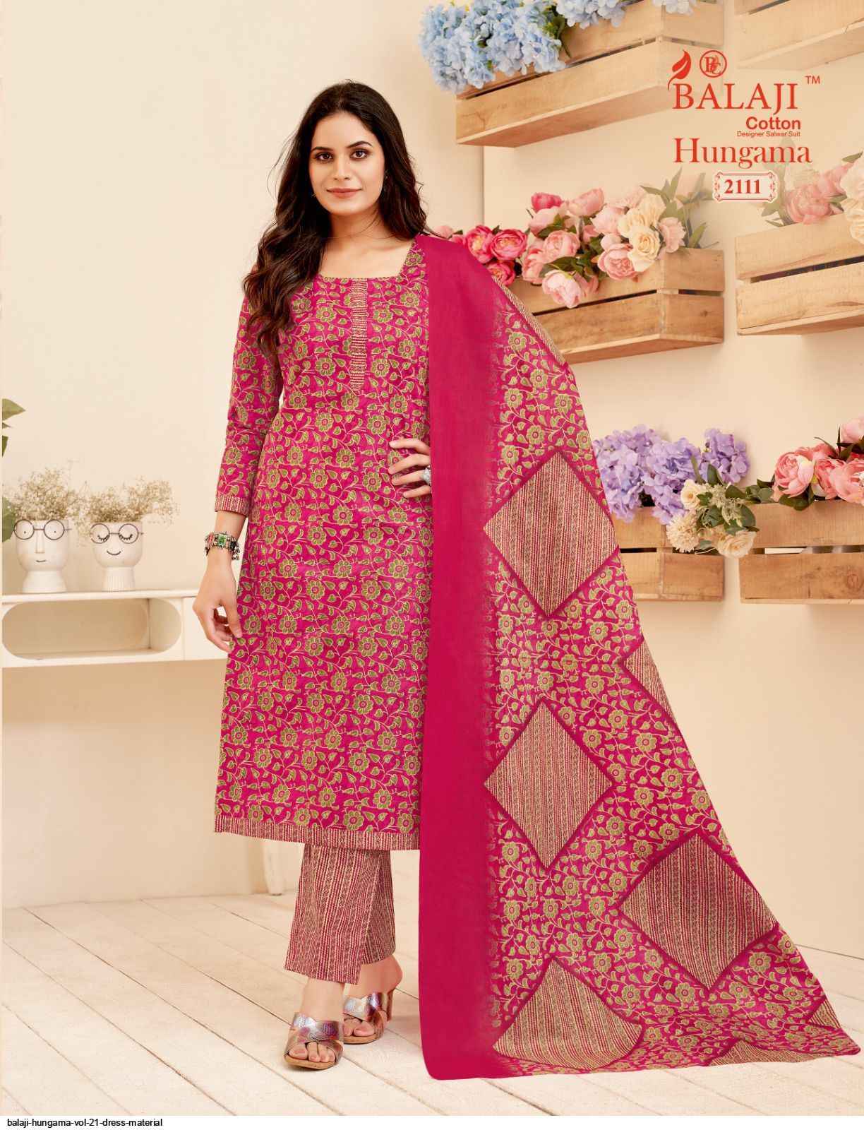 Balaji Hangama Vol 21 Cotton Dress Material 12 pcs Catalogue