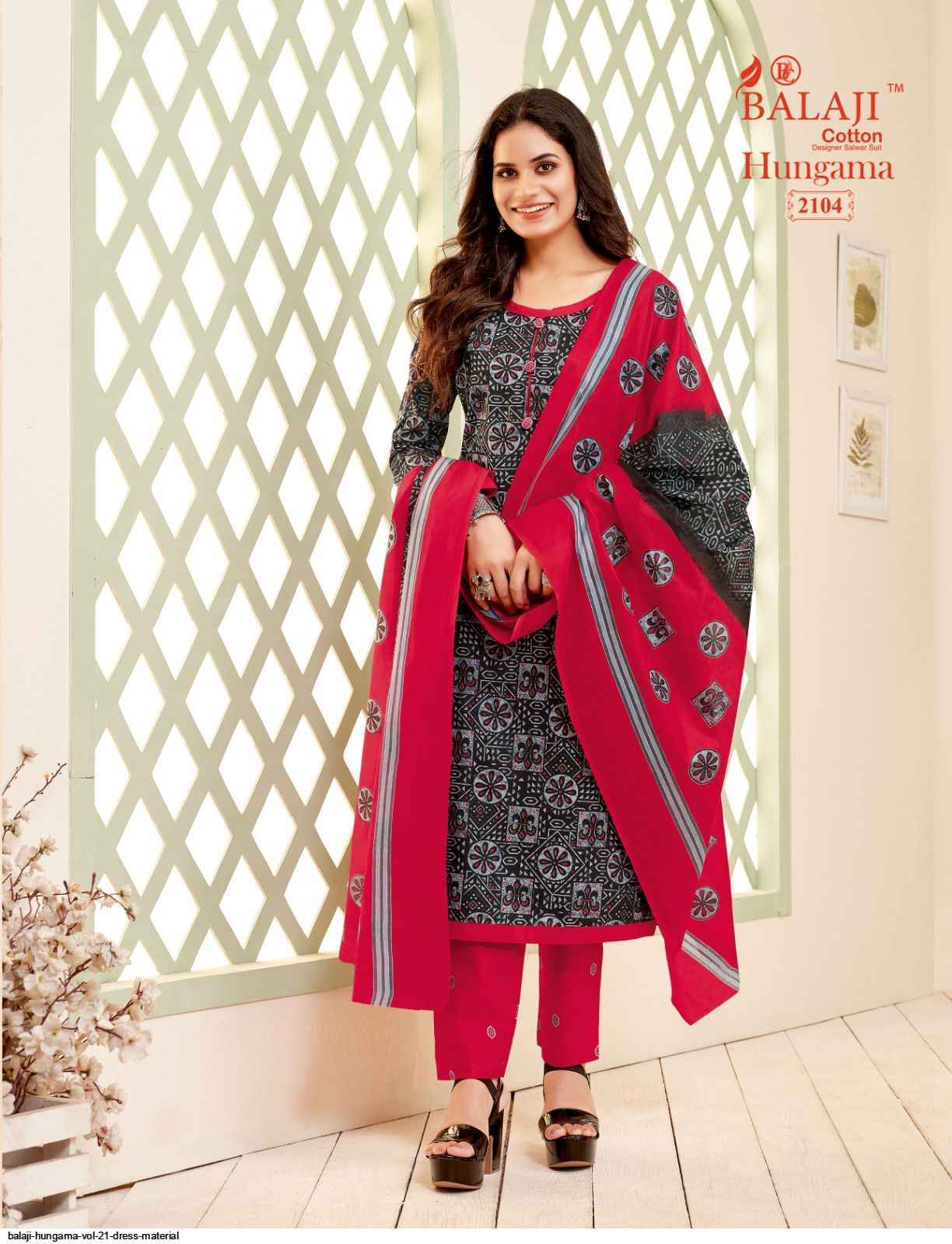 Balaji Hangama Vol 21 Cotton Dress Material 12 pcs Catalogue