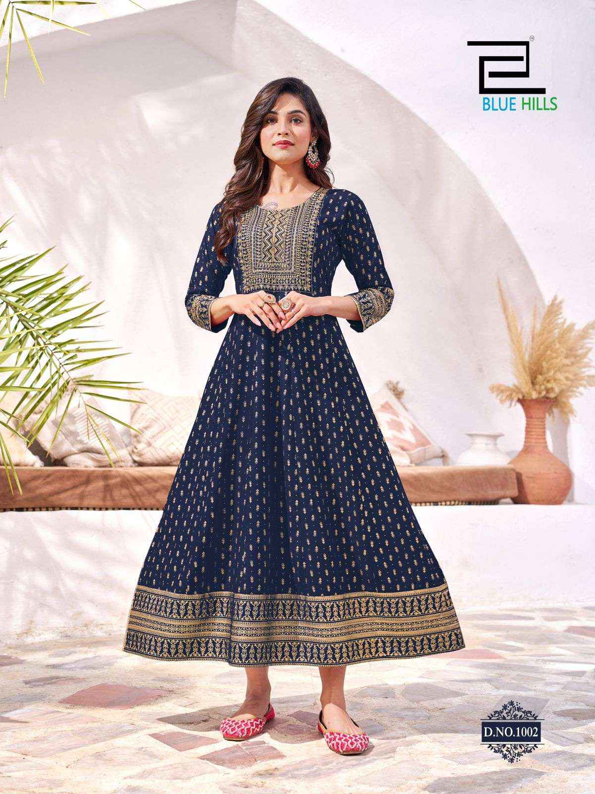 Blue Hills Yashika Rayon Gown 10 pcs Catalogue