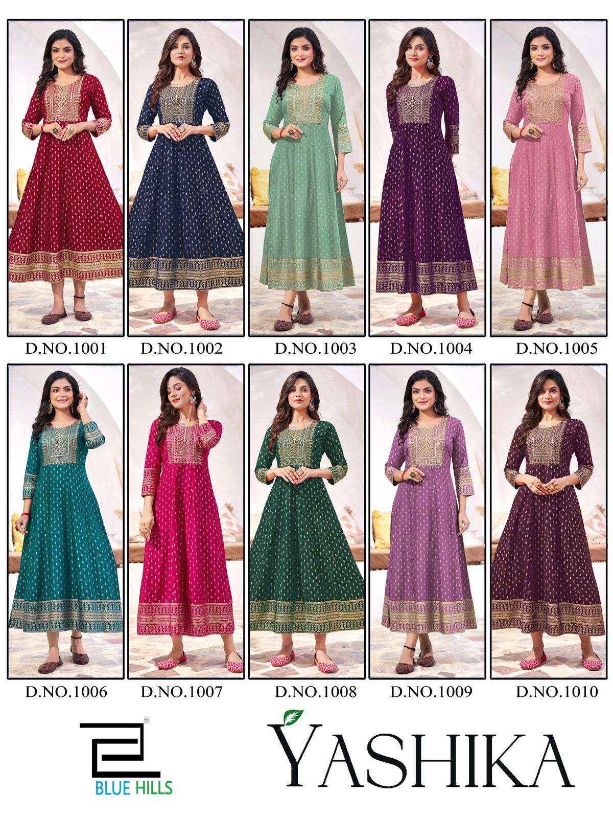 Blue Hills Yashika Rayon Gown 10 pcs Catalogue