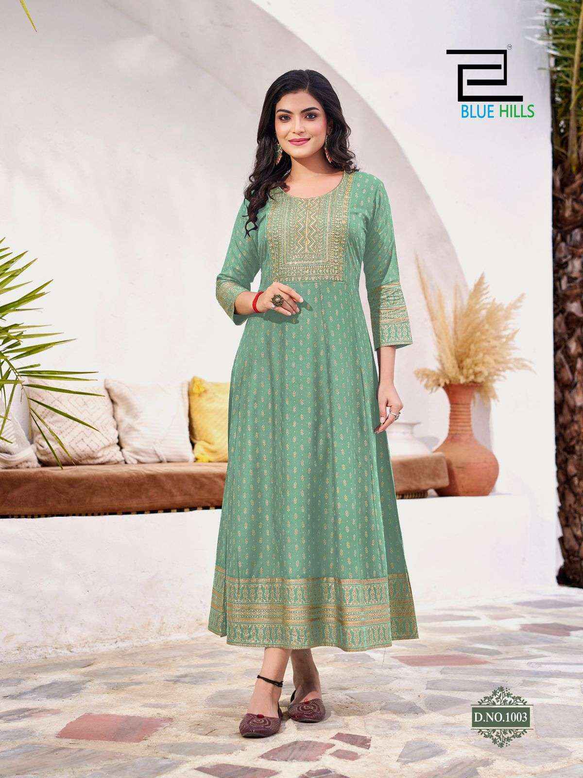 Blue Hills Yashika Rayon Gown 10 pcs Catalogue