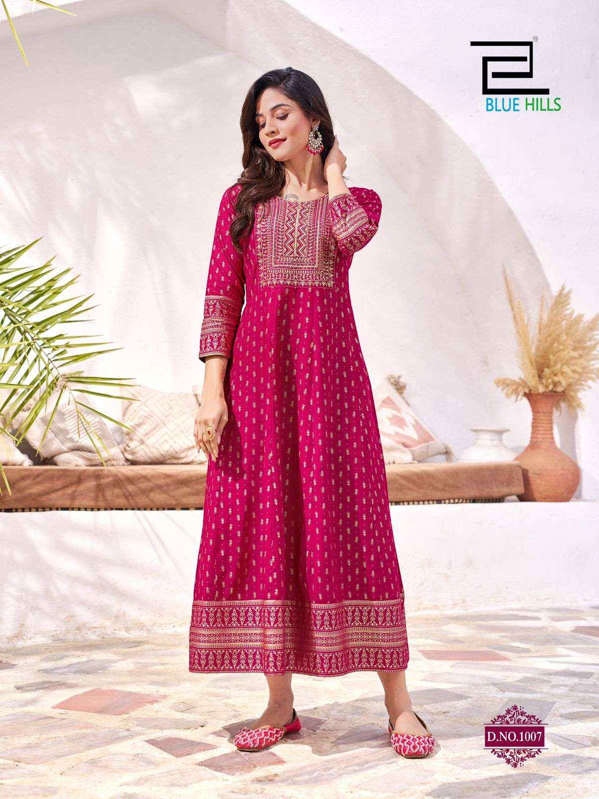 Blue Hills Yashika Rayon Gown 10 pcs Catalogue