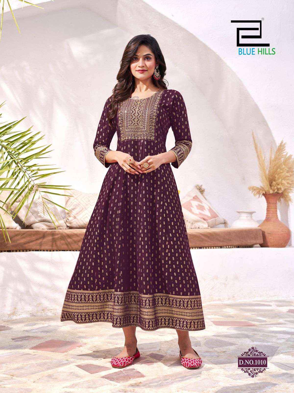 Blue Hills Yashika Rayon Gown 10 pcs Catalogue