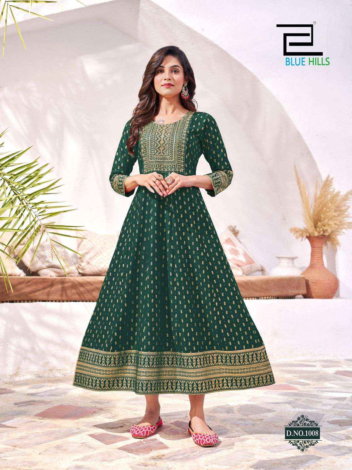 Blue Hills Yashika Rayon Gown 10 pcs Catalogue