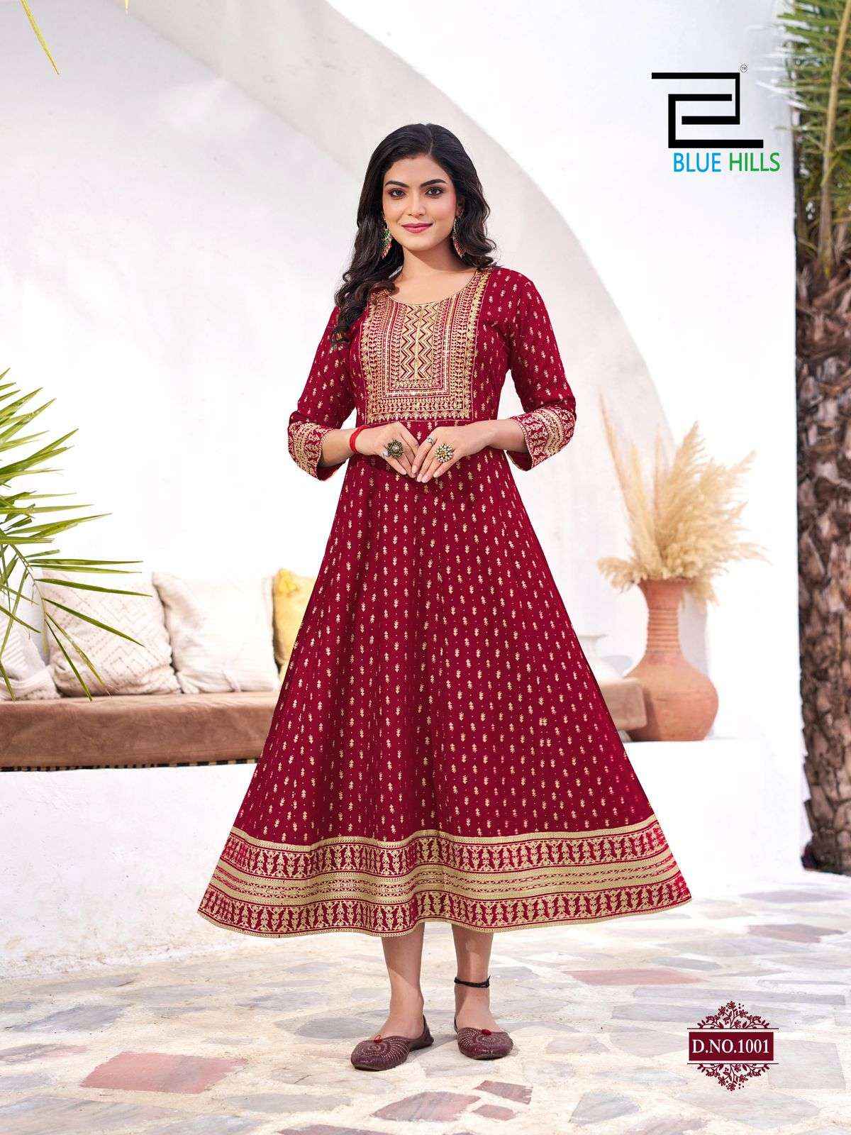 Blue Hills Yashika Rayon Gown 10 pcs Catalogue