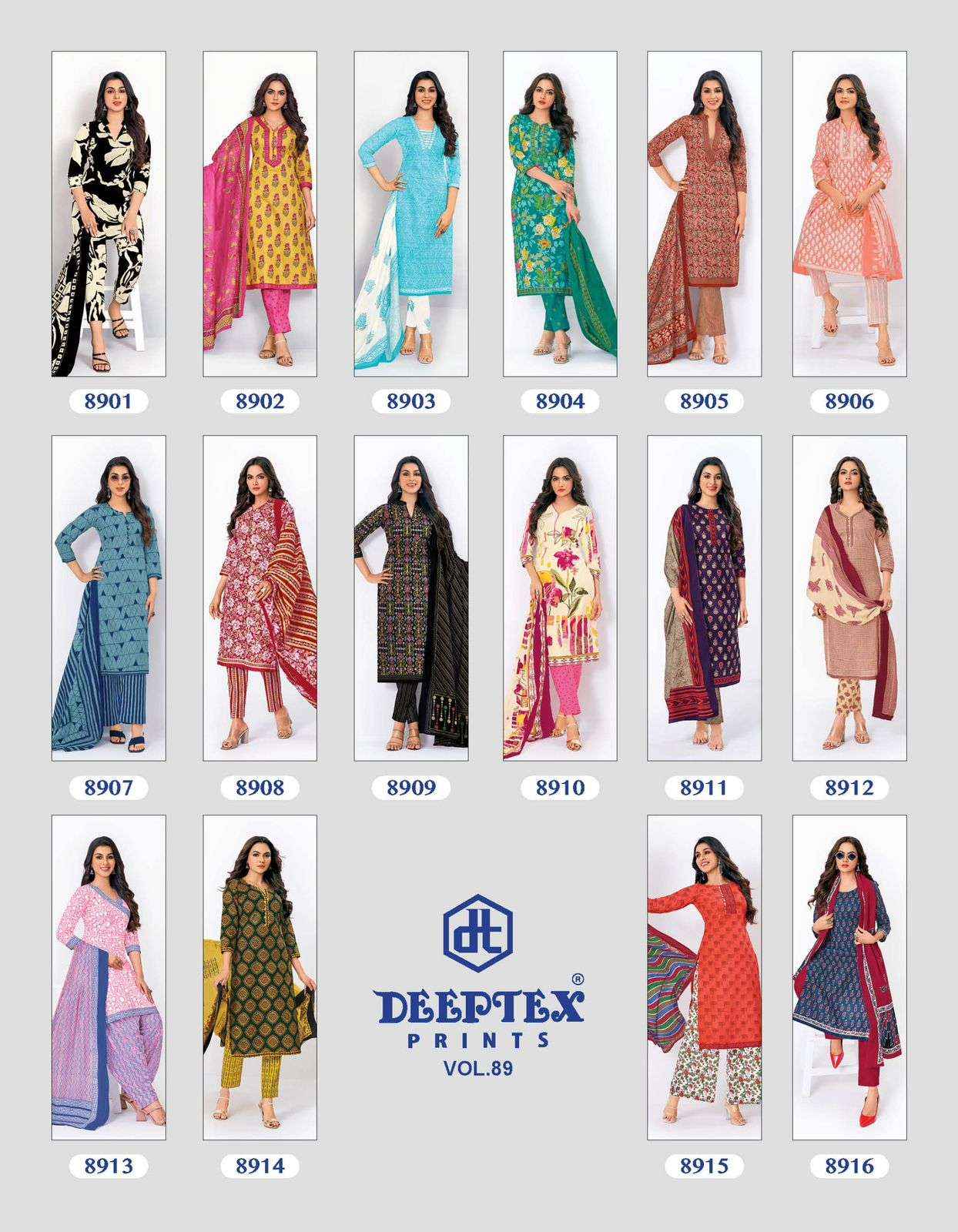 Deeptex Miss India Vol 89 Cotton Dress Material 16 pcs Catalogue