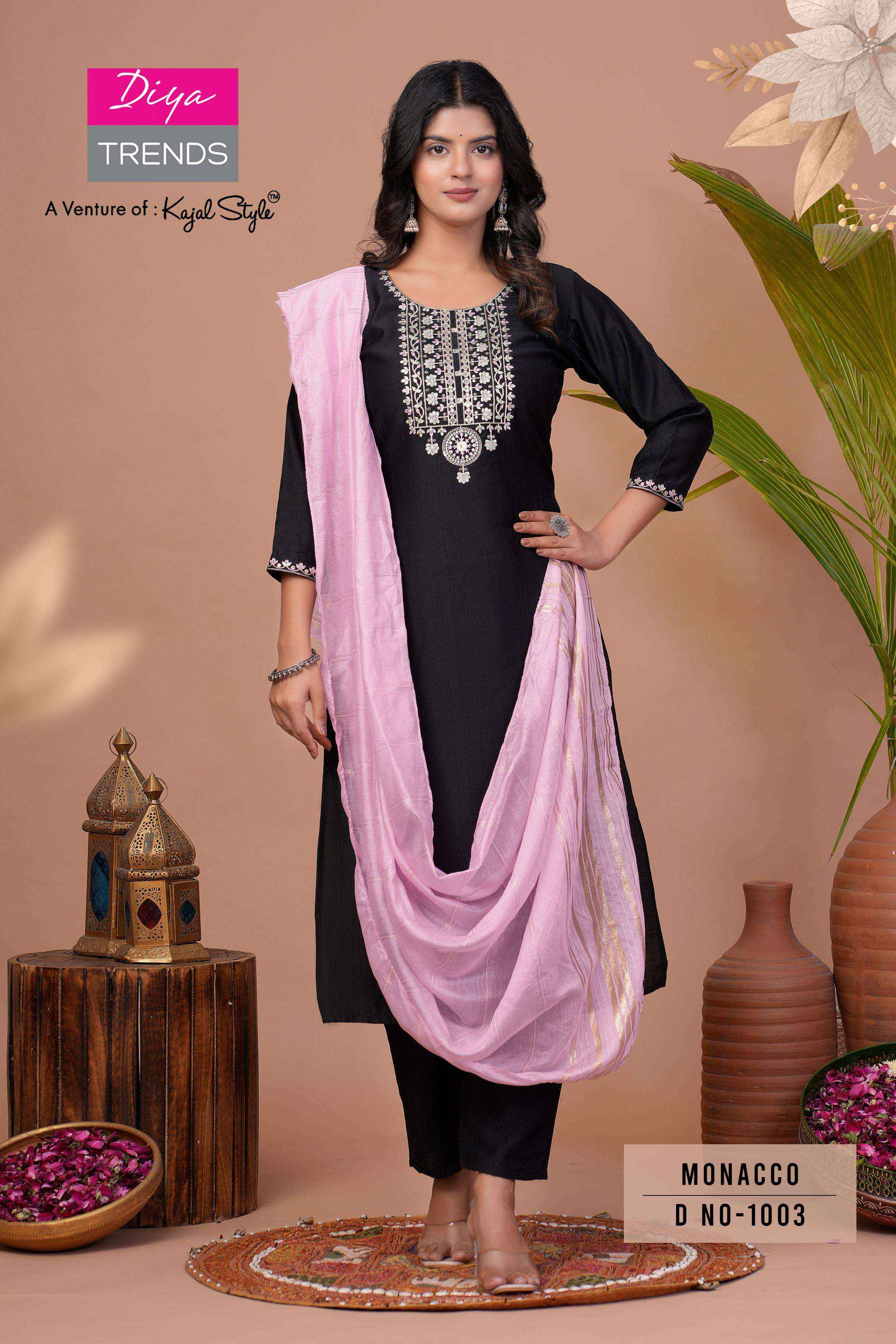 Diya Trends Monacco Vol 1 Silk Kurti Combo 8 pcs Catalogue