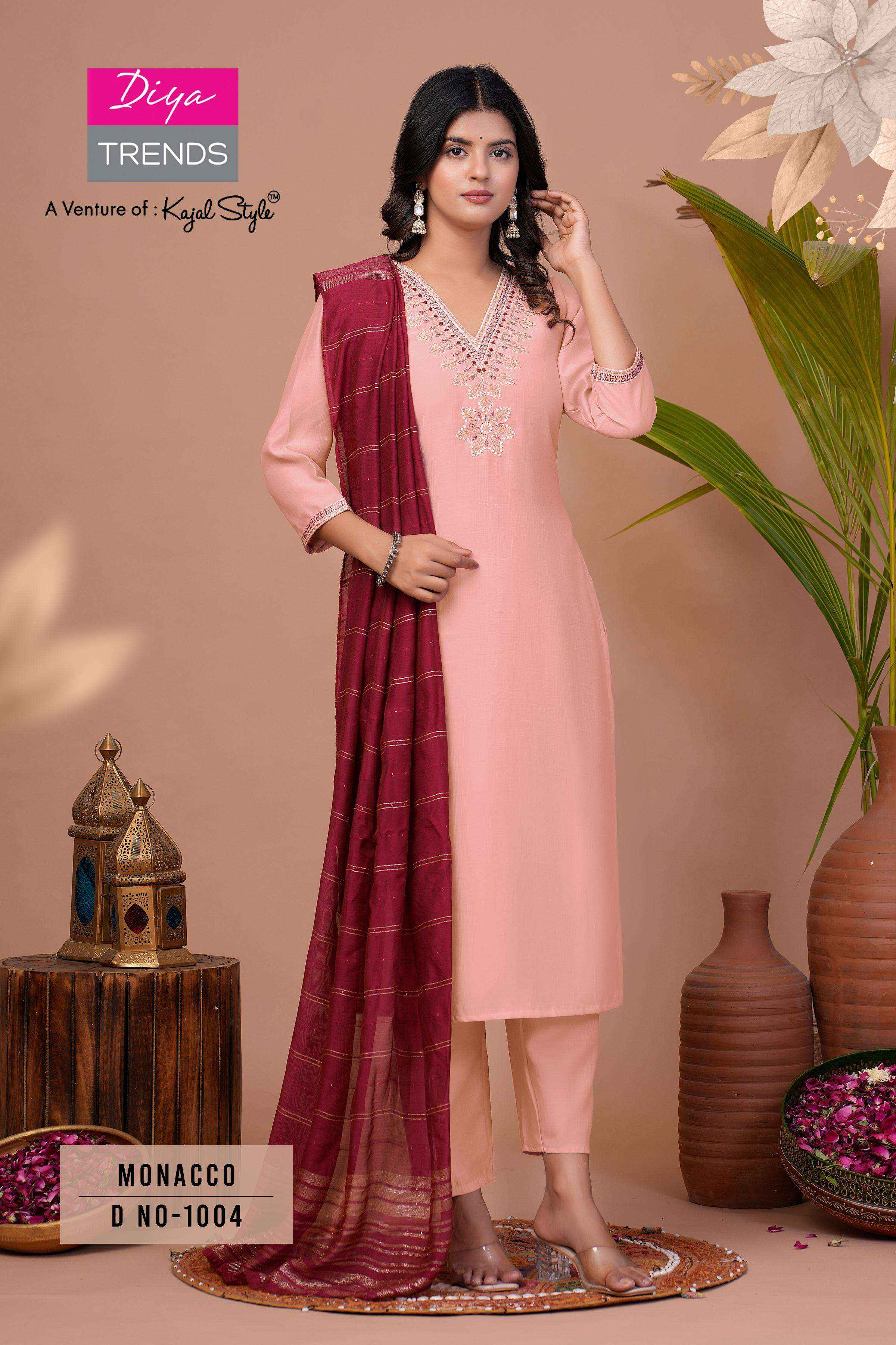 Diya Trends Monacco Vol 1 Silk Kurti Combo 8 pcs Catalogue