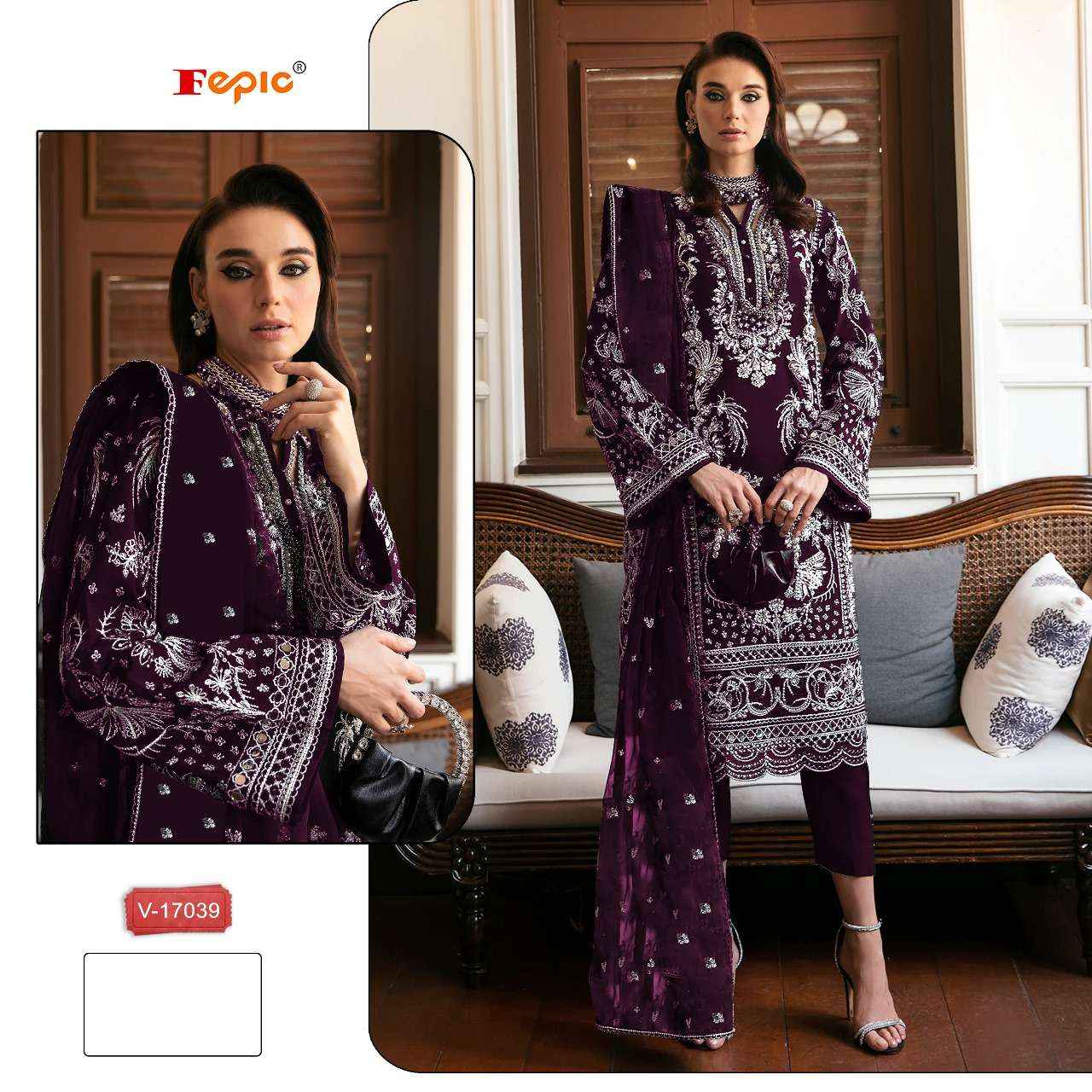 Fepic Rosemeen C 17039 Velvet Dress Material 3 pcs Catalogue