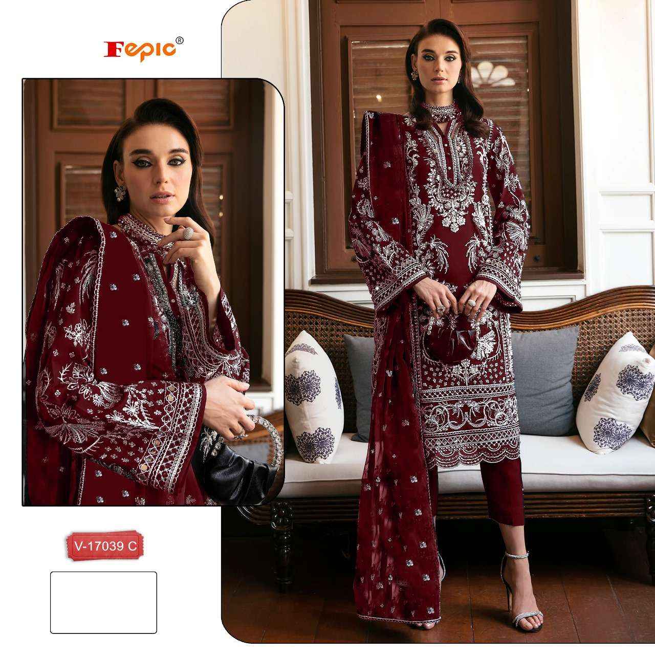 Fepic Rosemeen C 17039 Velvet Dress Material 3 pcs Catalogue