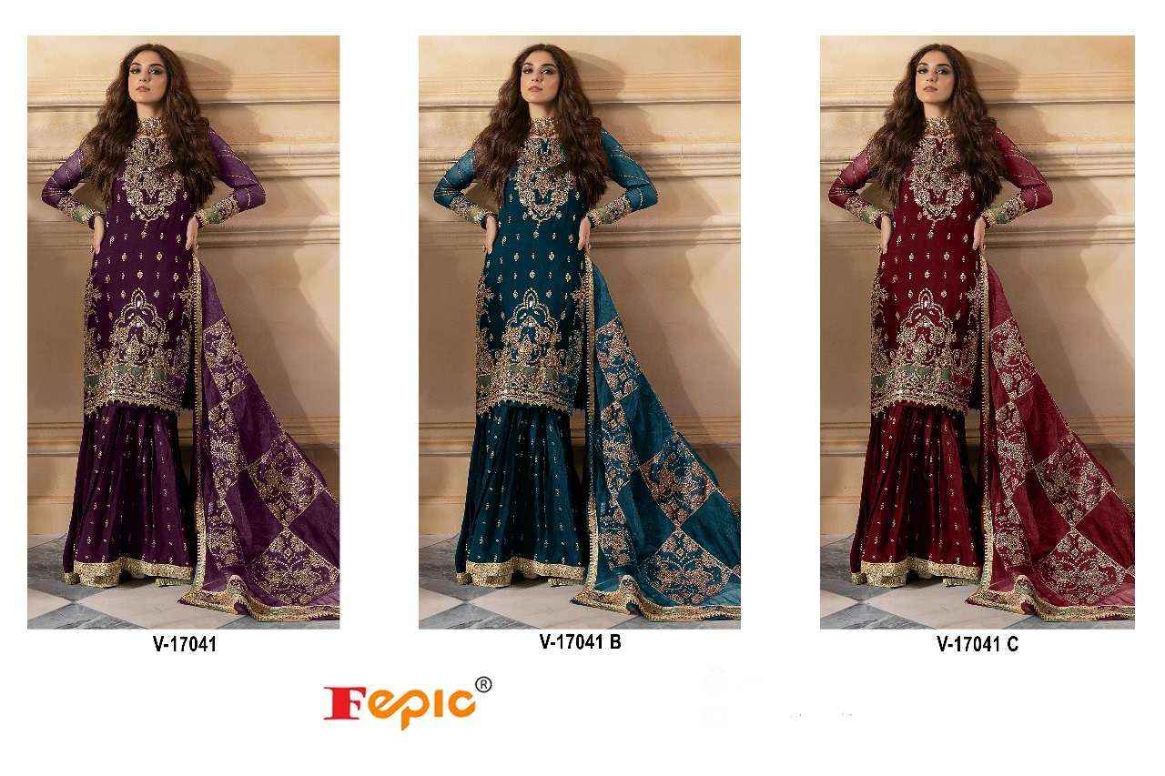 Fepic Rosemeen C 17041 Velvet Dress Material 3 pcs Catalogue