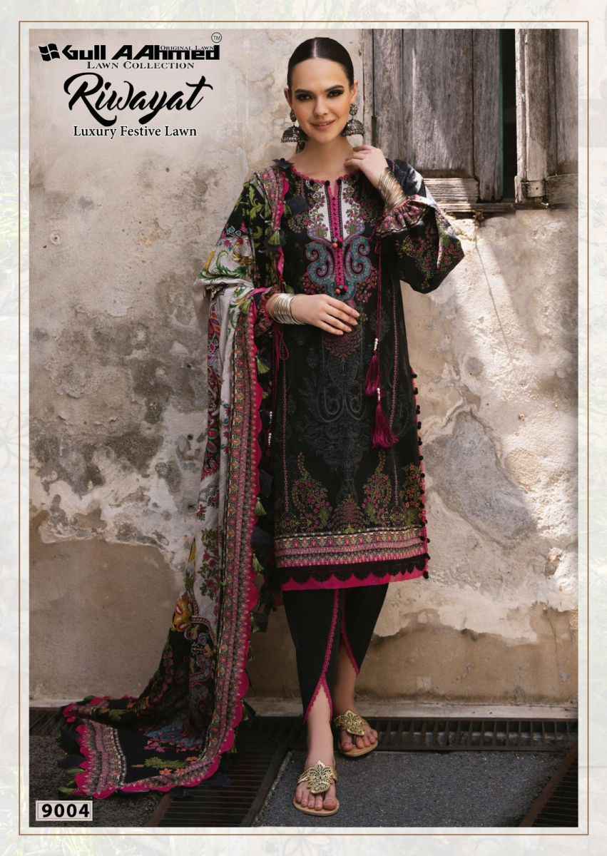 Gull Aahmed Riwayat Vol 9 Lawn Cotton Dress Material 6 pcs Catalogue