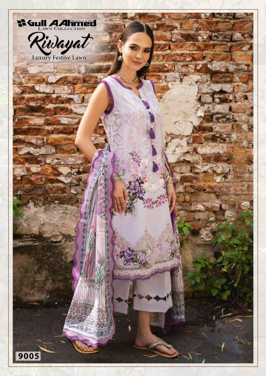 Gull Aahmed Riwayat Vol 9 Lawn Cotton Dress Material 6 pcs Catalogue
