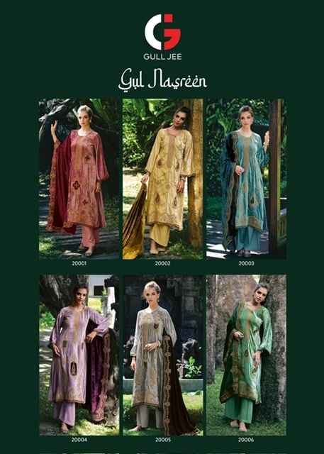 Gull Jee Gul Nasreen Velvet Dress Material 6 pcs Catalogue