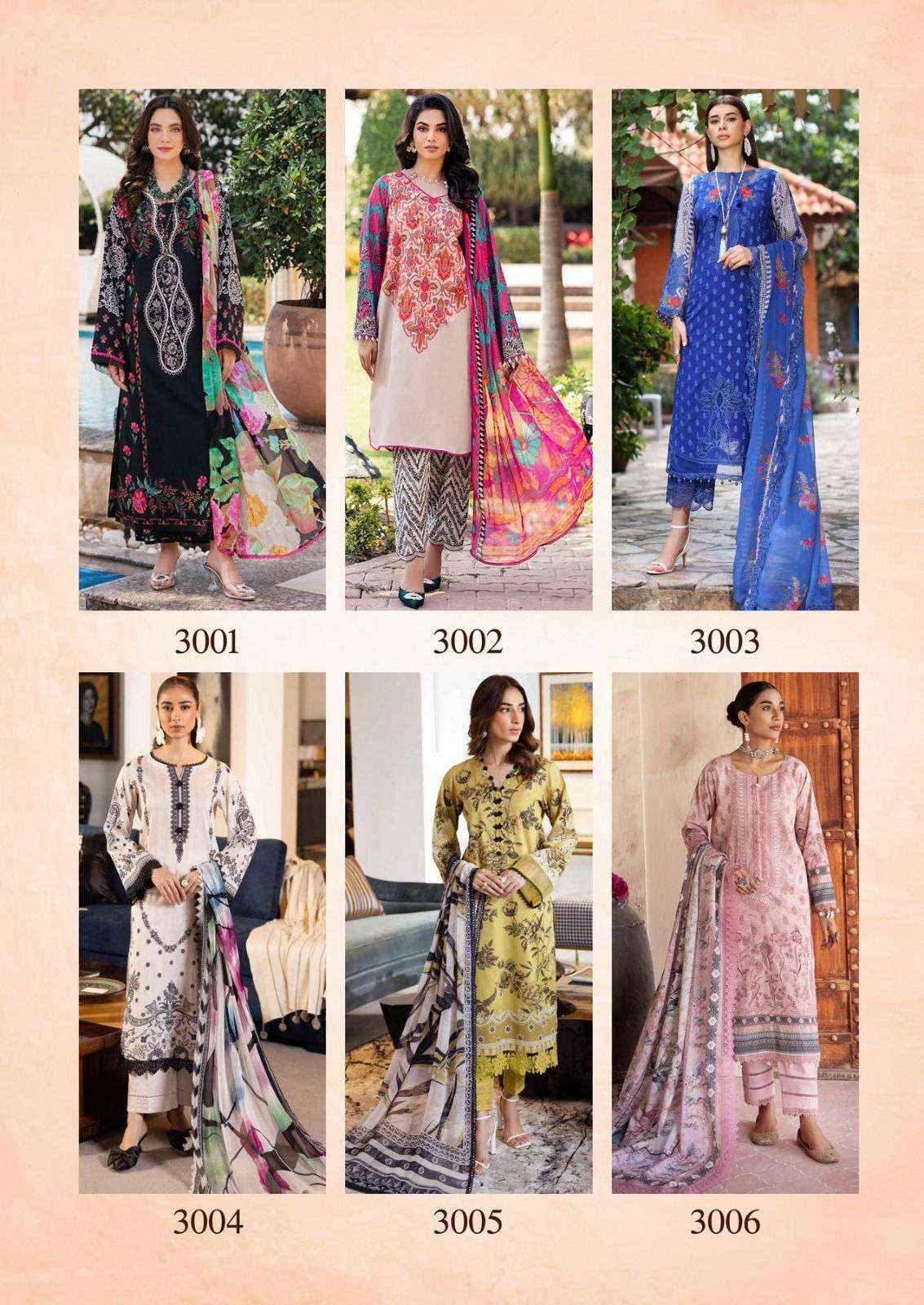 Hala Hezal Cotton Dress Material 6 pcs Catalogue