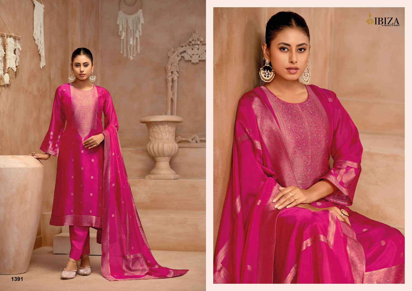 Ibiza Gulmohar Banglory Silk Dress Material 4 pcs Catalogue