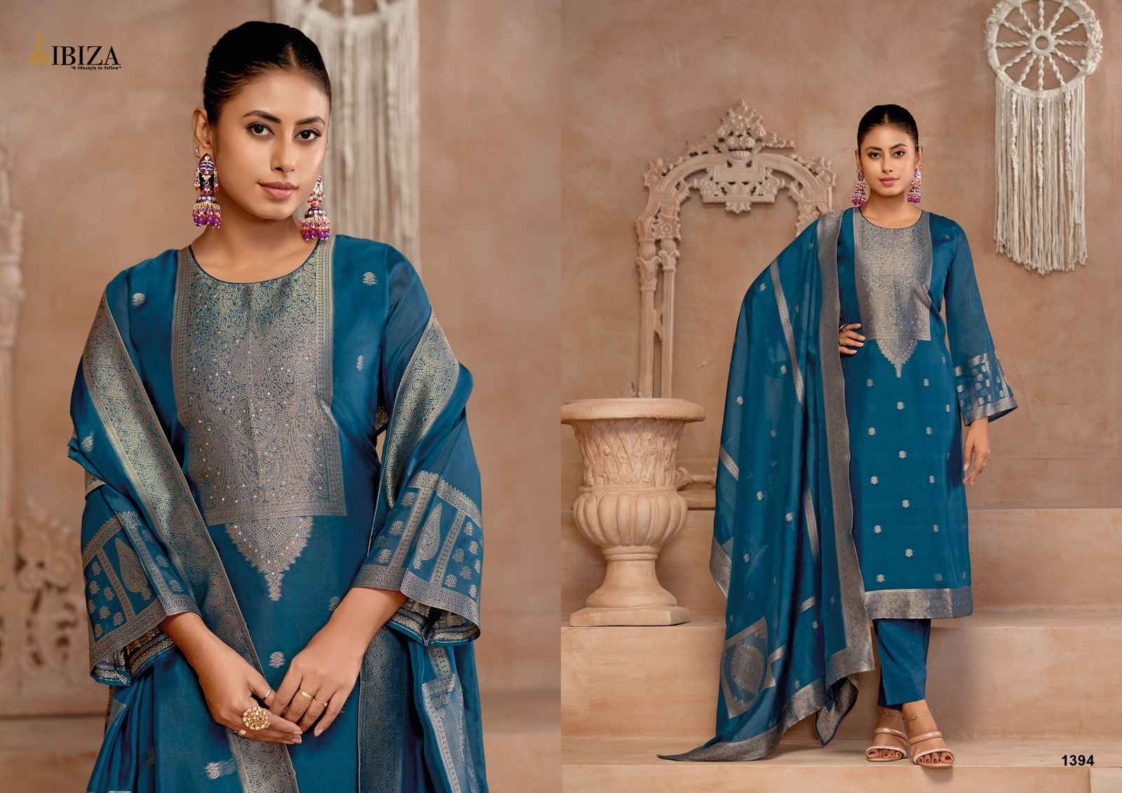 Ibiza Gulmohar Banglory Silk Dress Material 4 pcs Catalogue