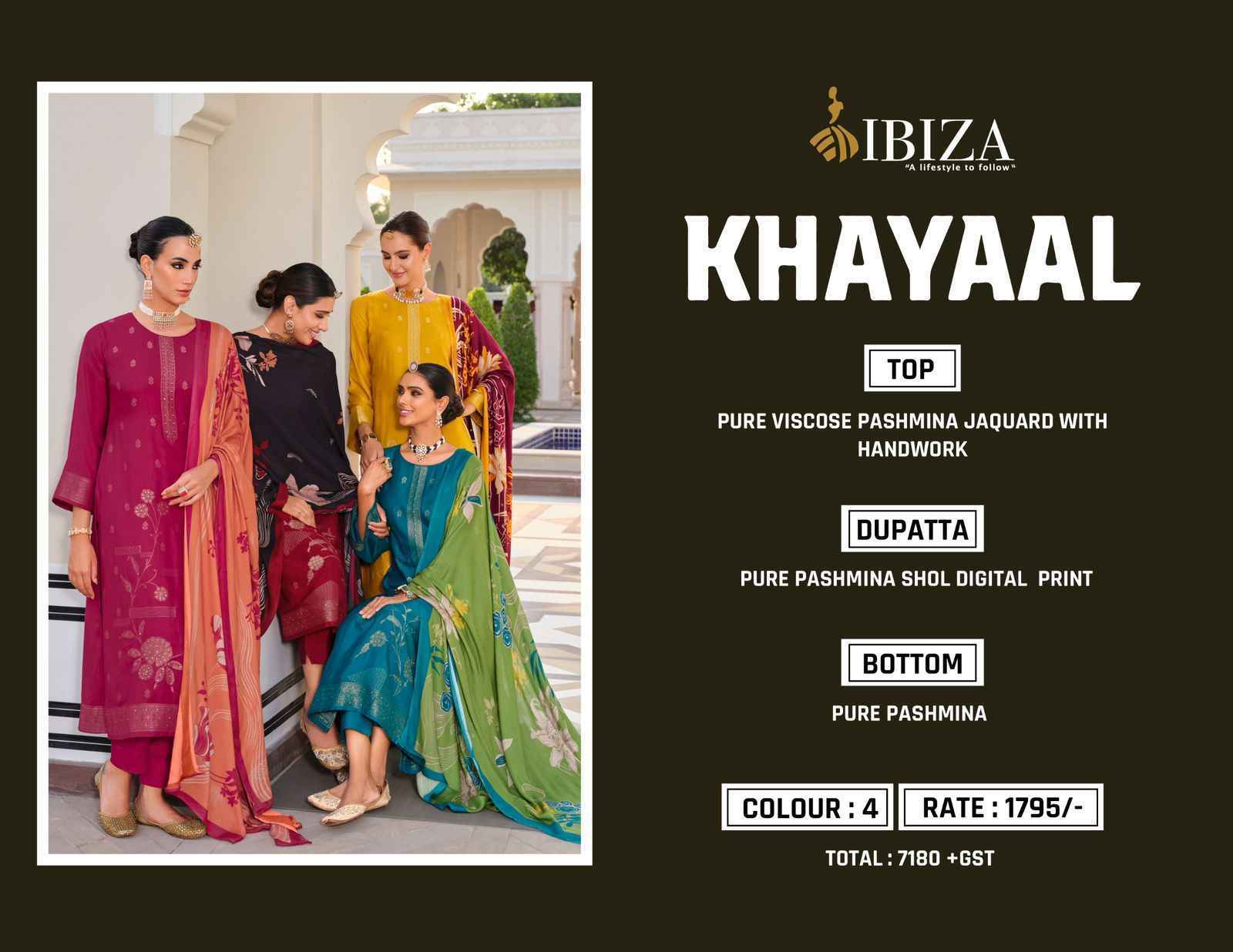 Ibiza Khayaal Viscouse Pashmina Dress Material 6 pcs Catalogue