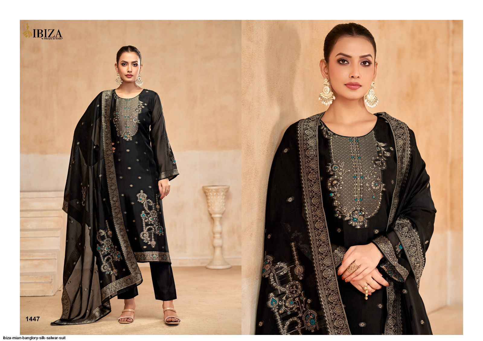 Ibiza Mian Banglory Silk Dress Material 4 pcs Catalogue