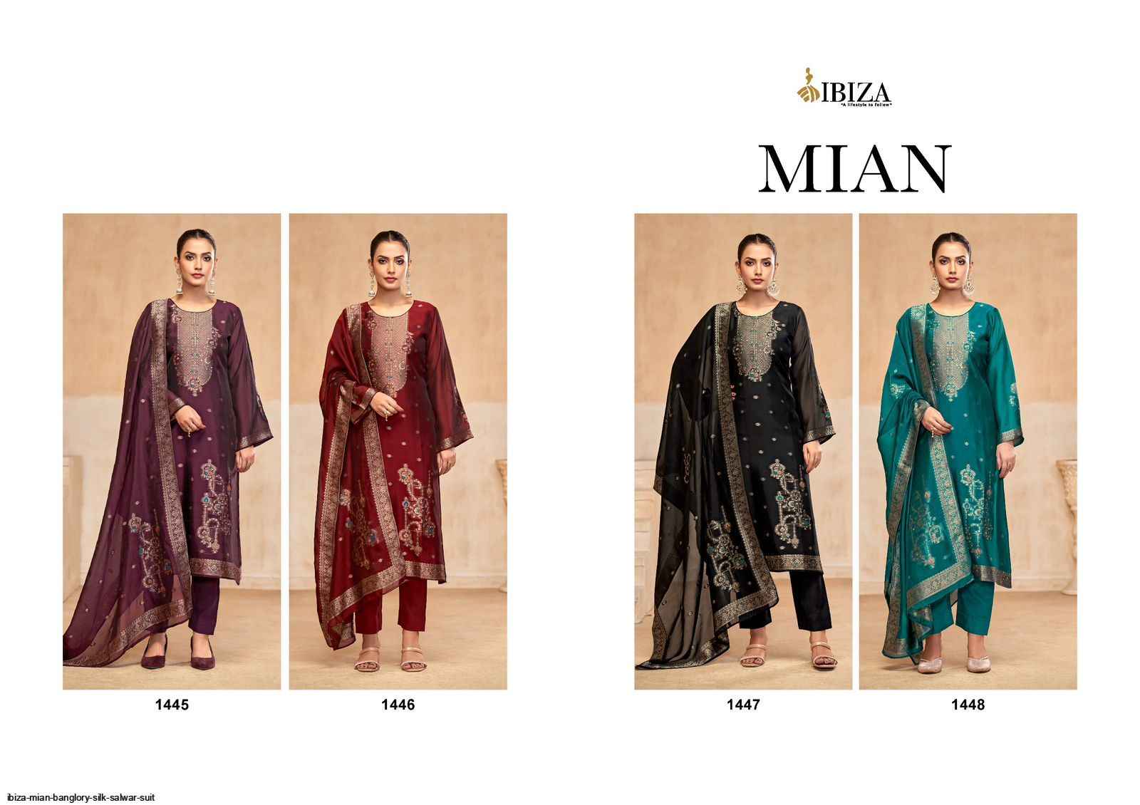 Ibiza Mian Banglory Silk Dress Material 4 pcs Catalogue